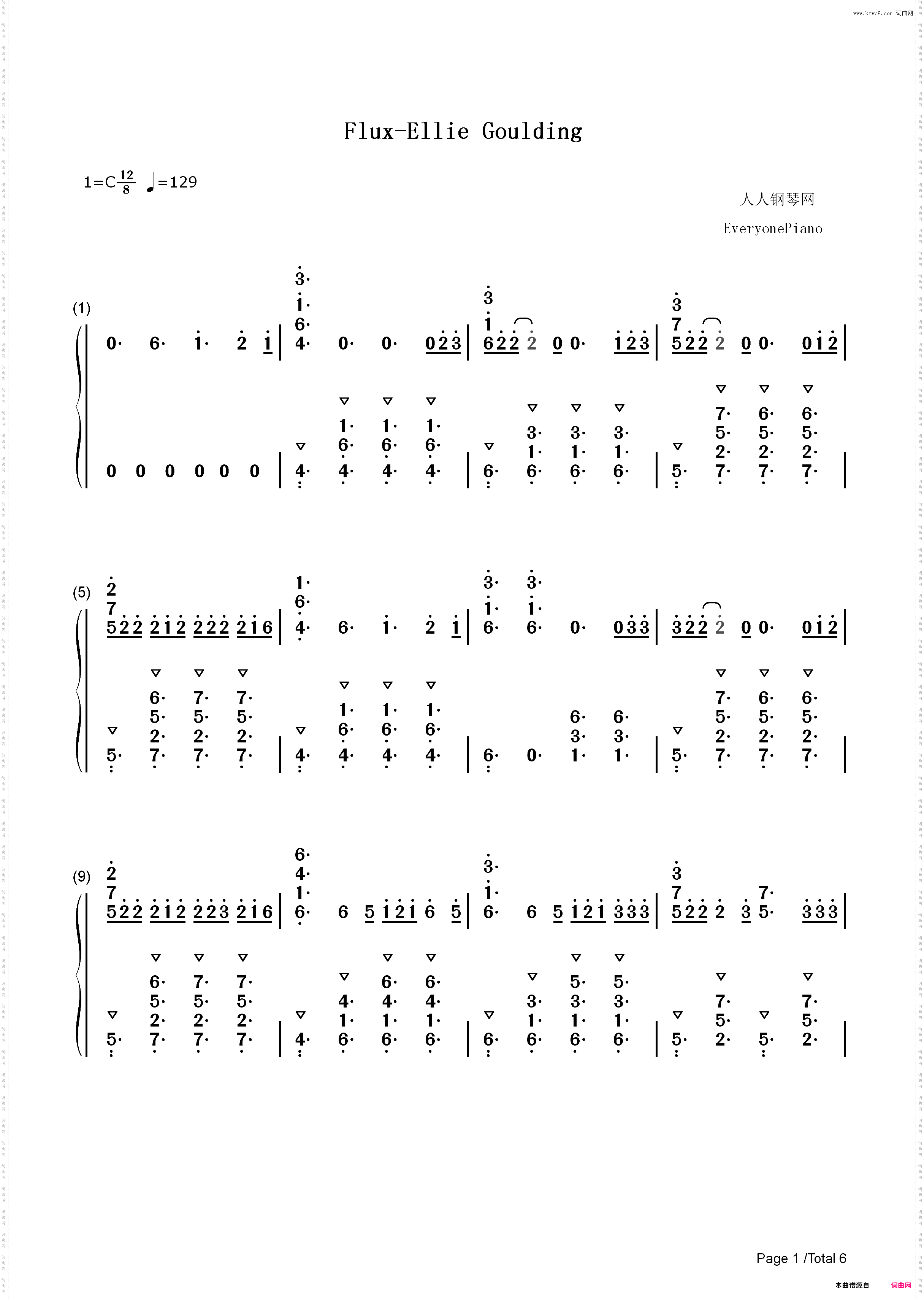Flux-Ellie Goulding_简谱版