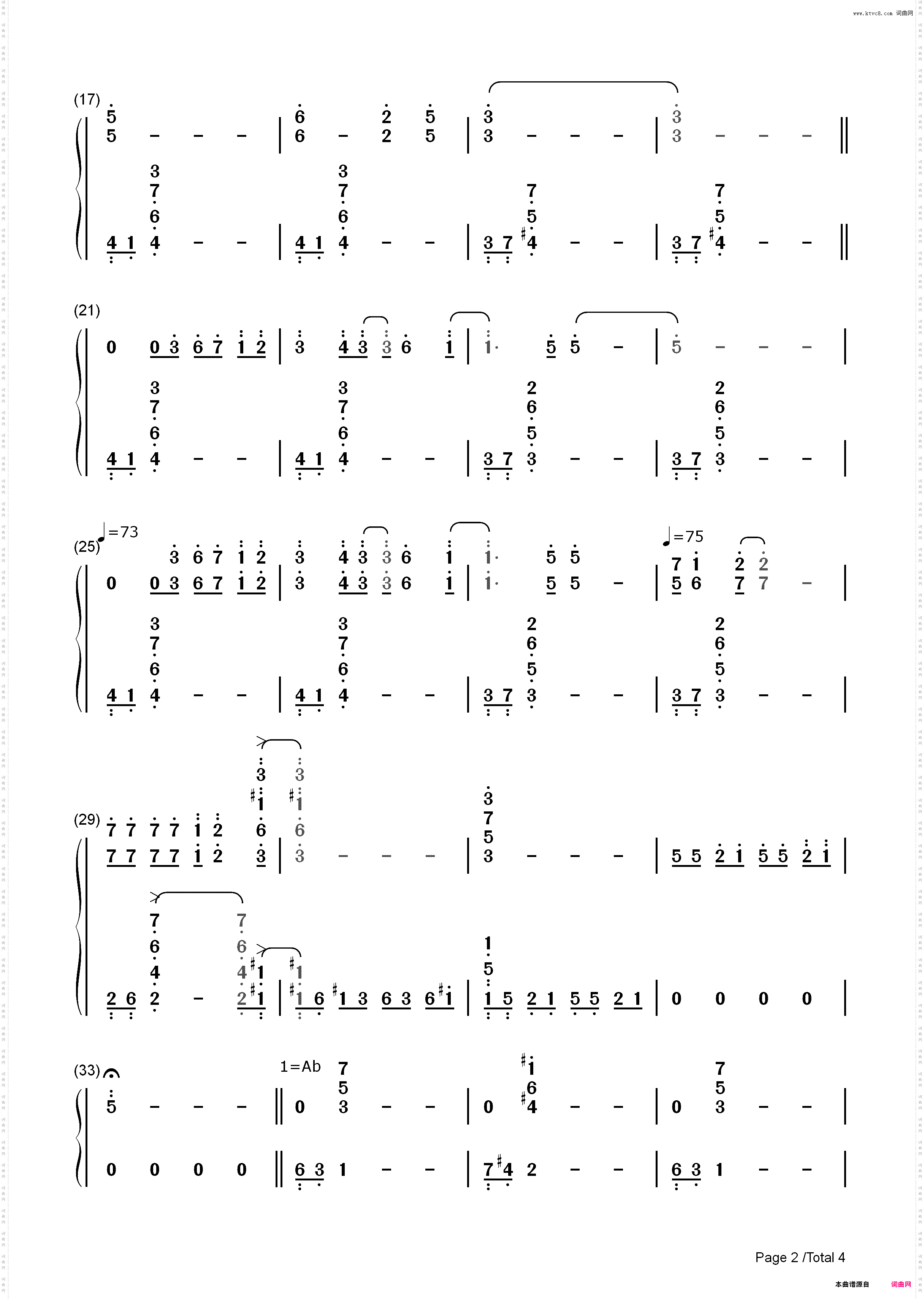 Lady of Spring-久石让_简谱版
