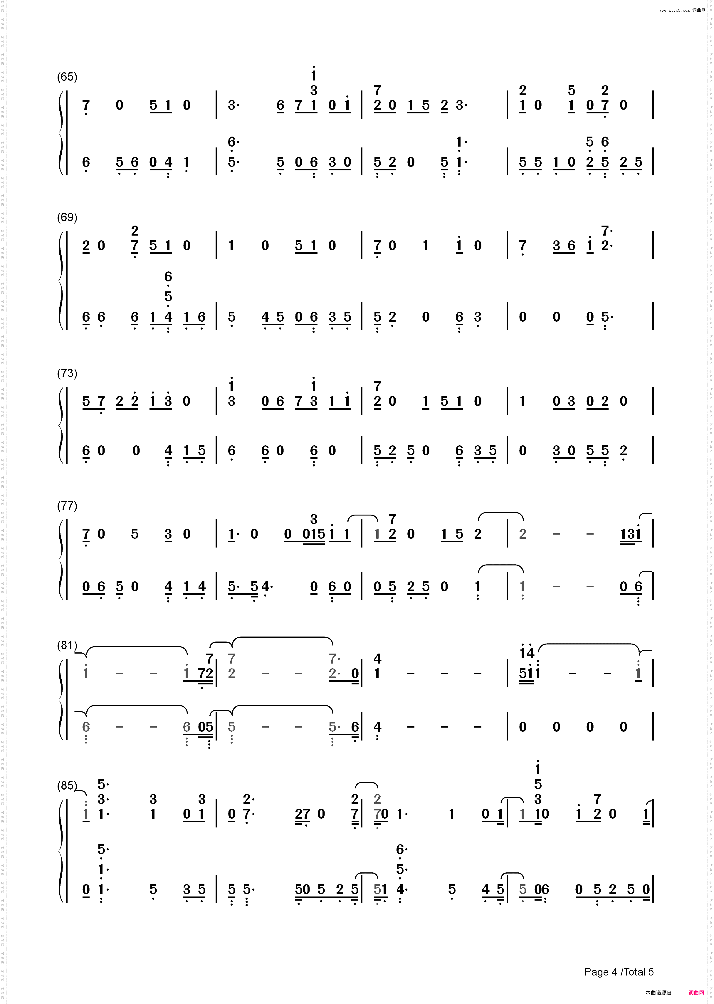 Thursday-Jess Glynne_简谱版