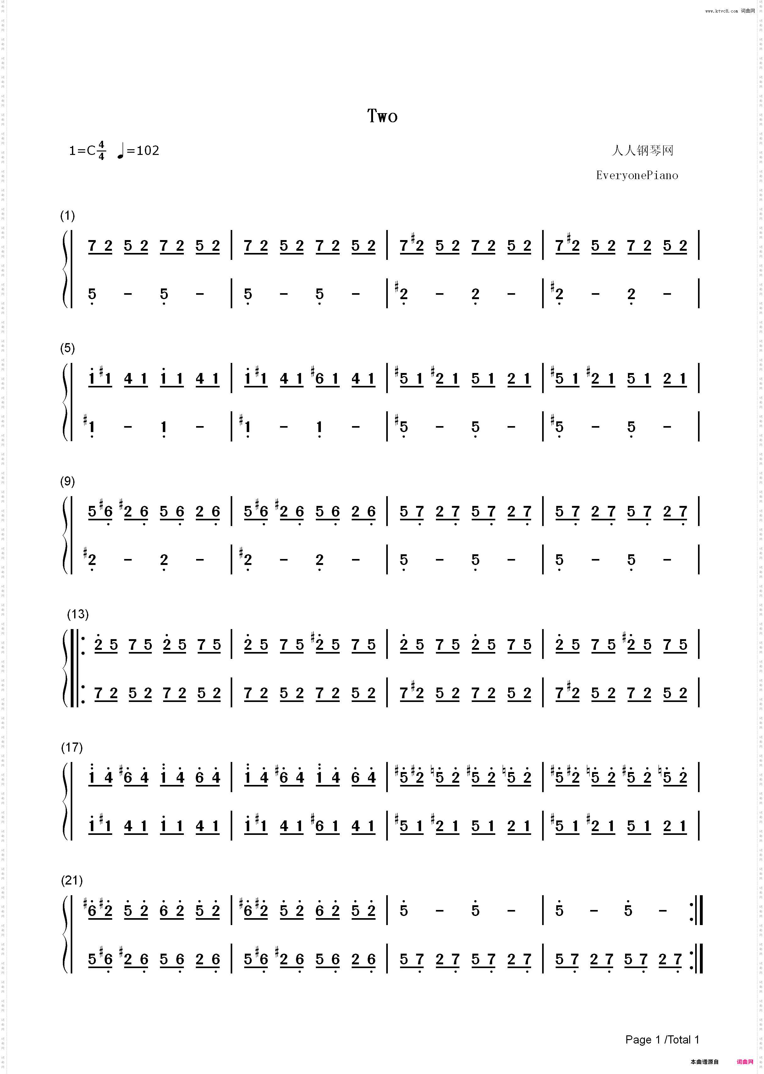 Two-Twenty One Pilots_简谱版