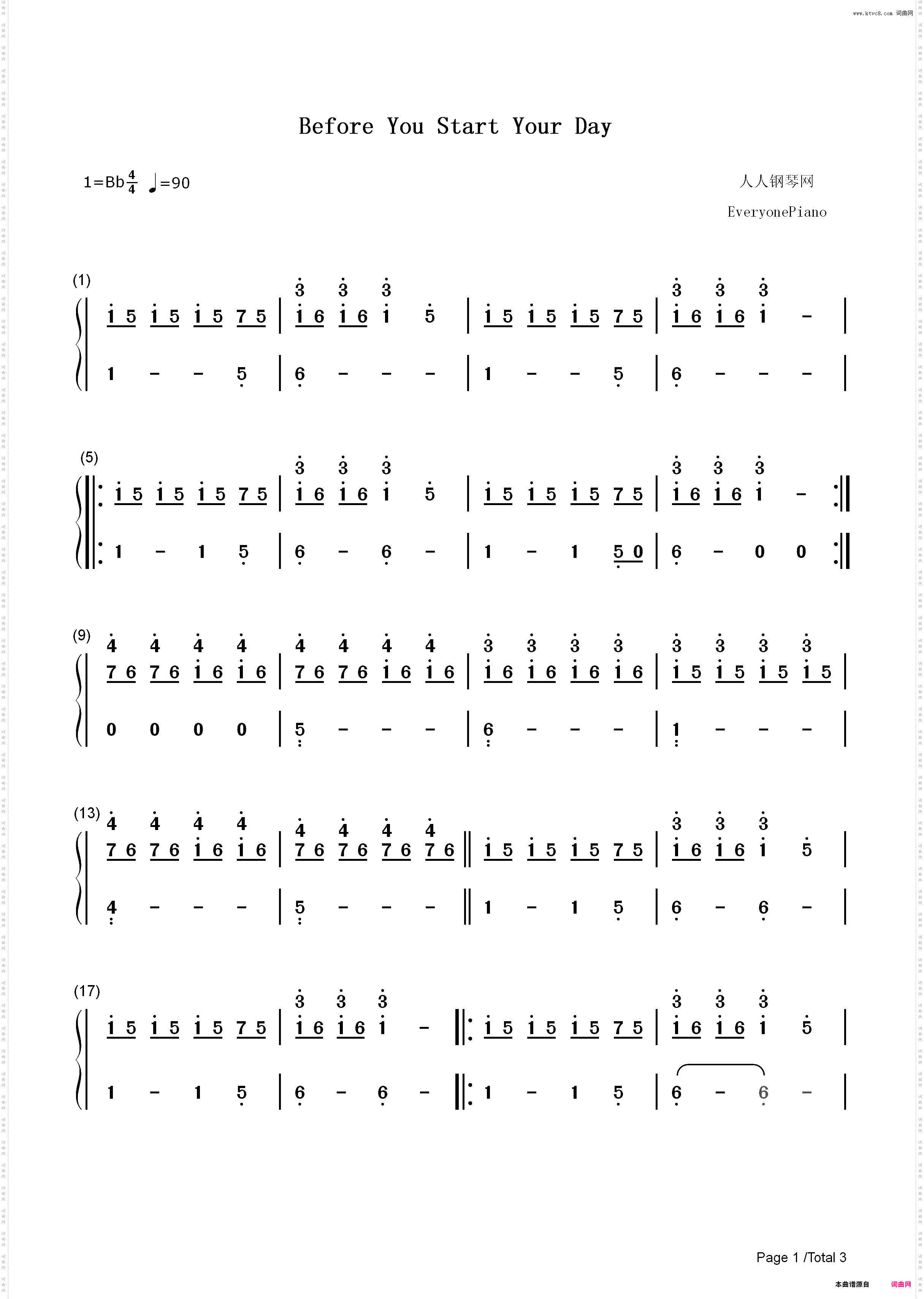 Before You Start Your Day-Twenty One Pilots_简谱版