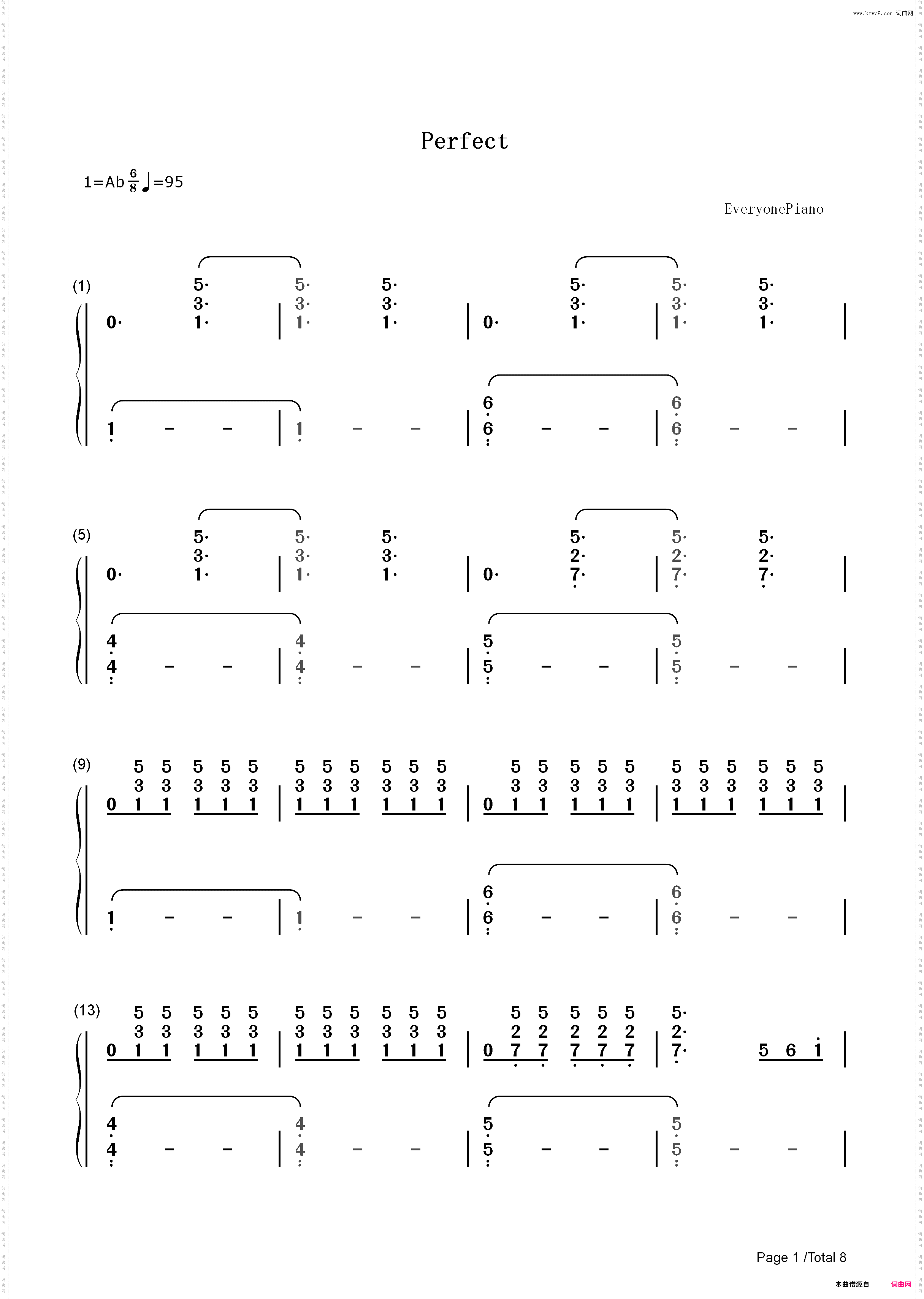 Perfect-Ed Sheeran_简谱版