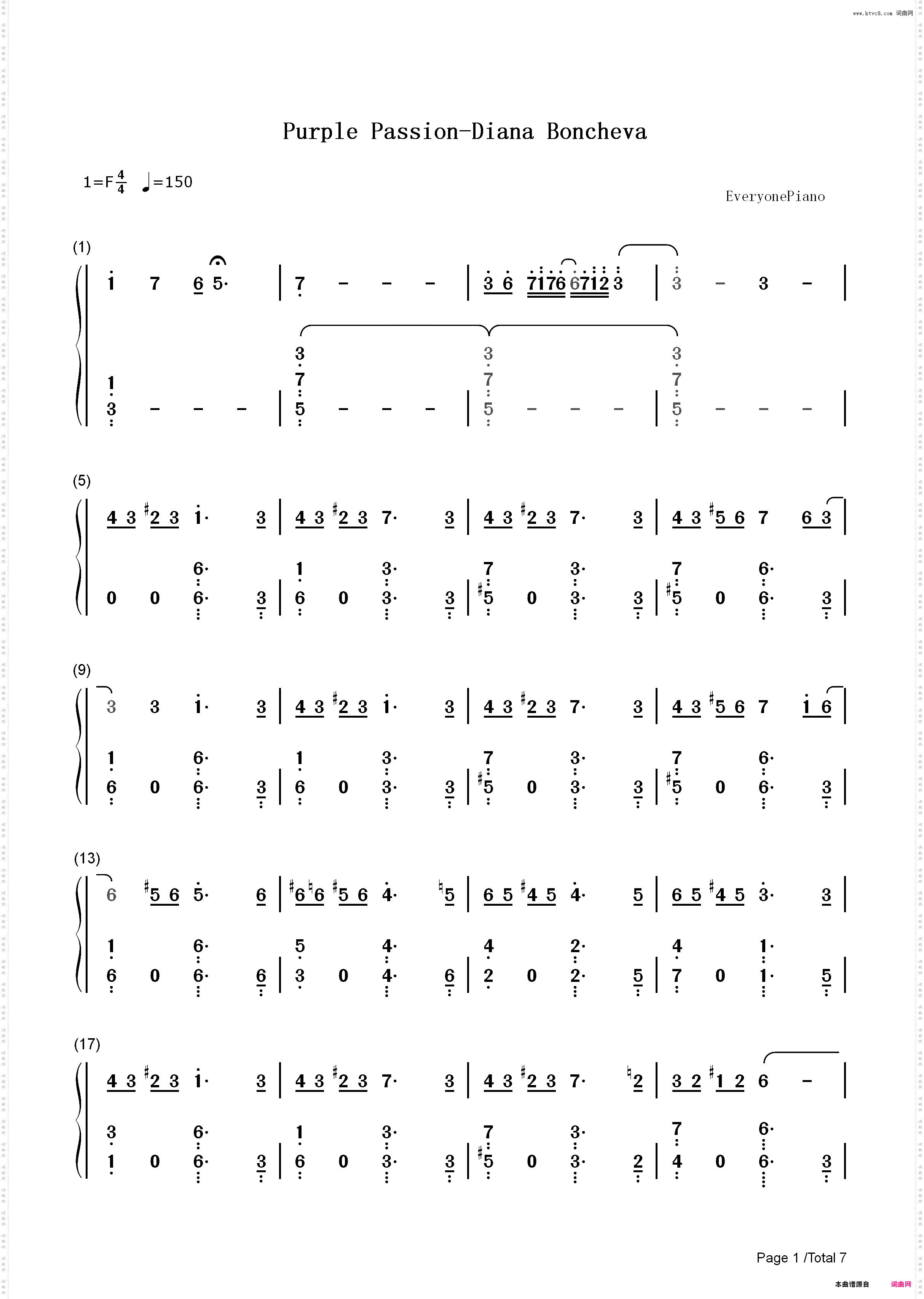 Purple Passion-Diana Boncheva_简谱版
