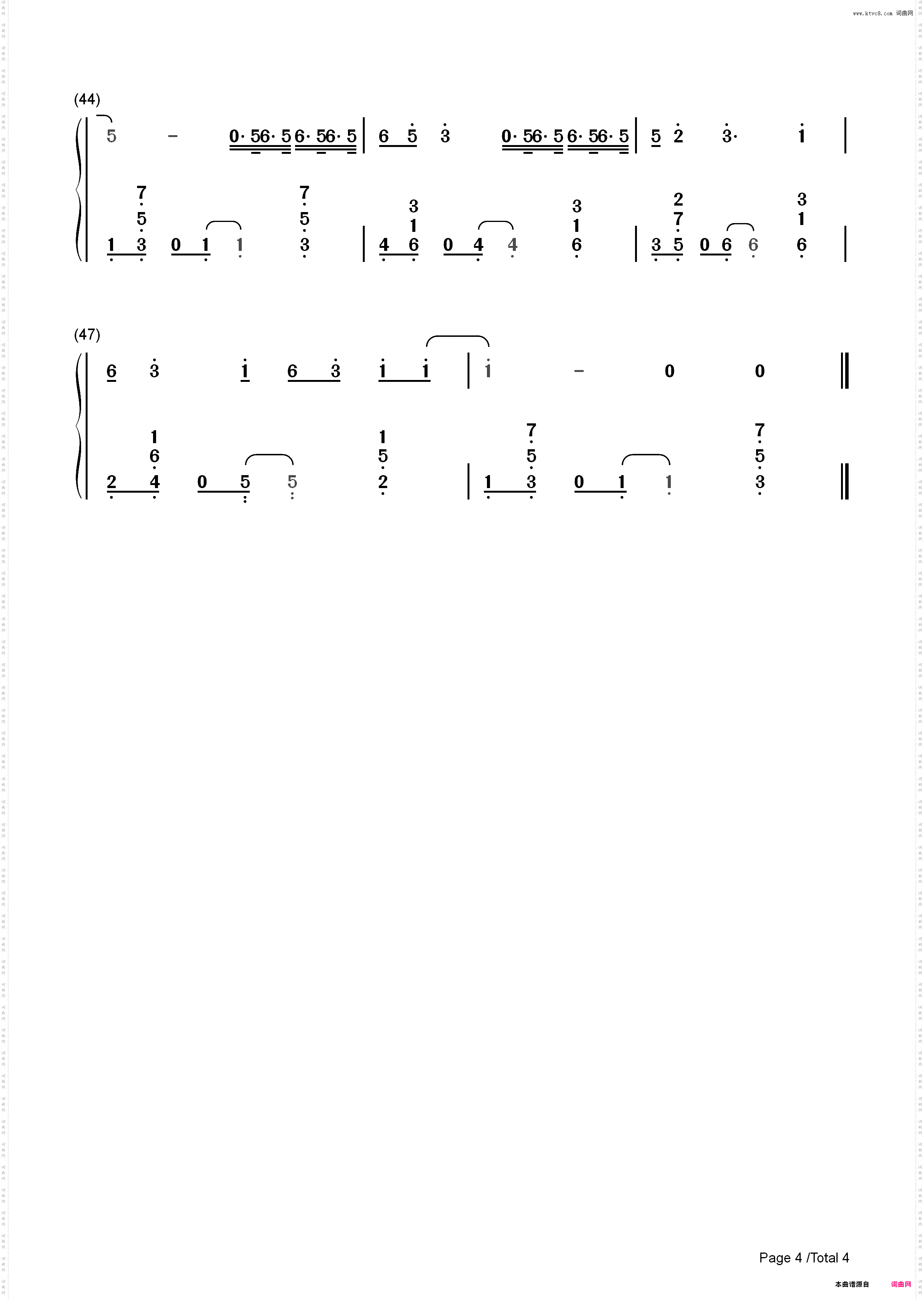 空空如也-胡66_简谱版