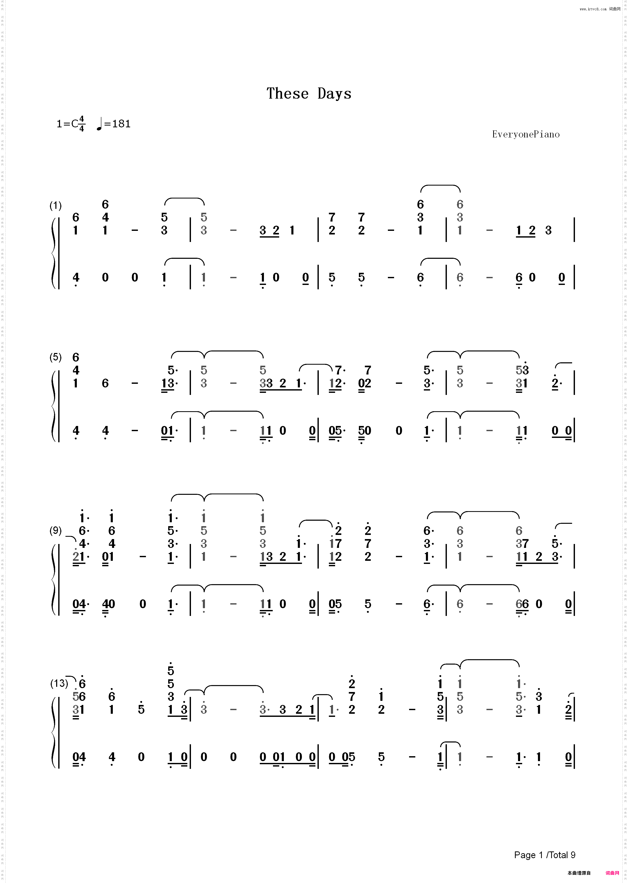 These Days-Rudimental_简谱版