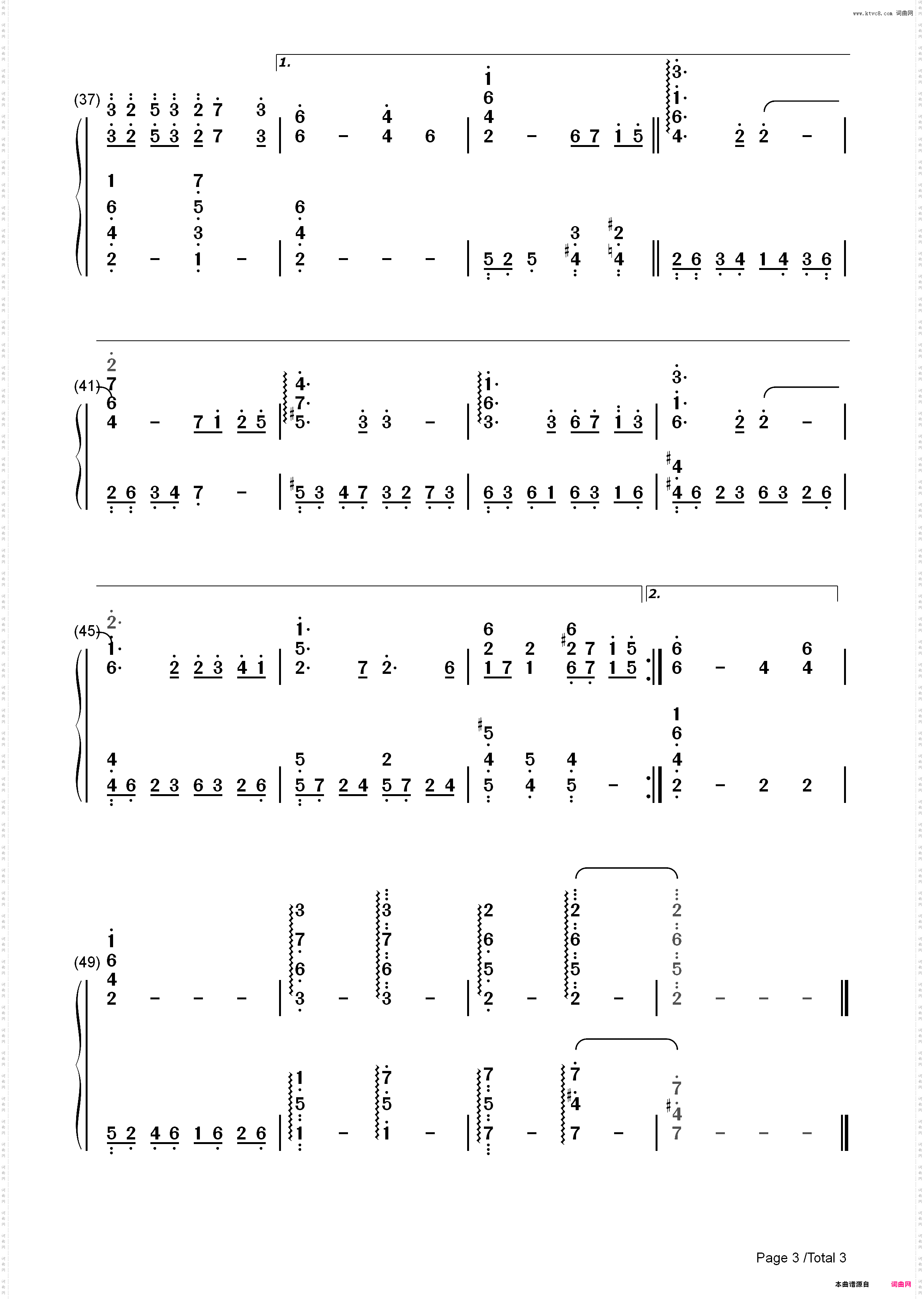 Nostalgia-乡愁-久石让_简谱版