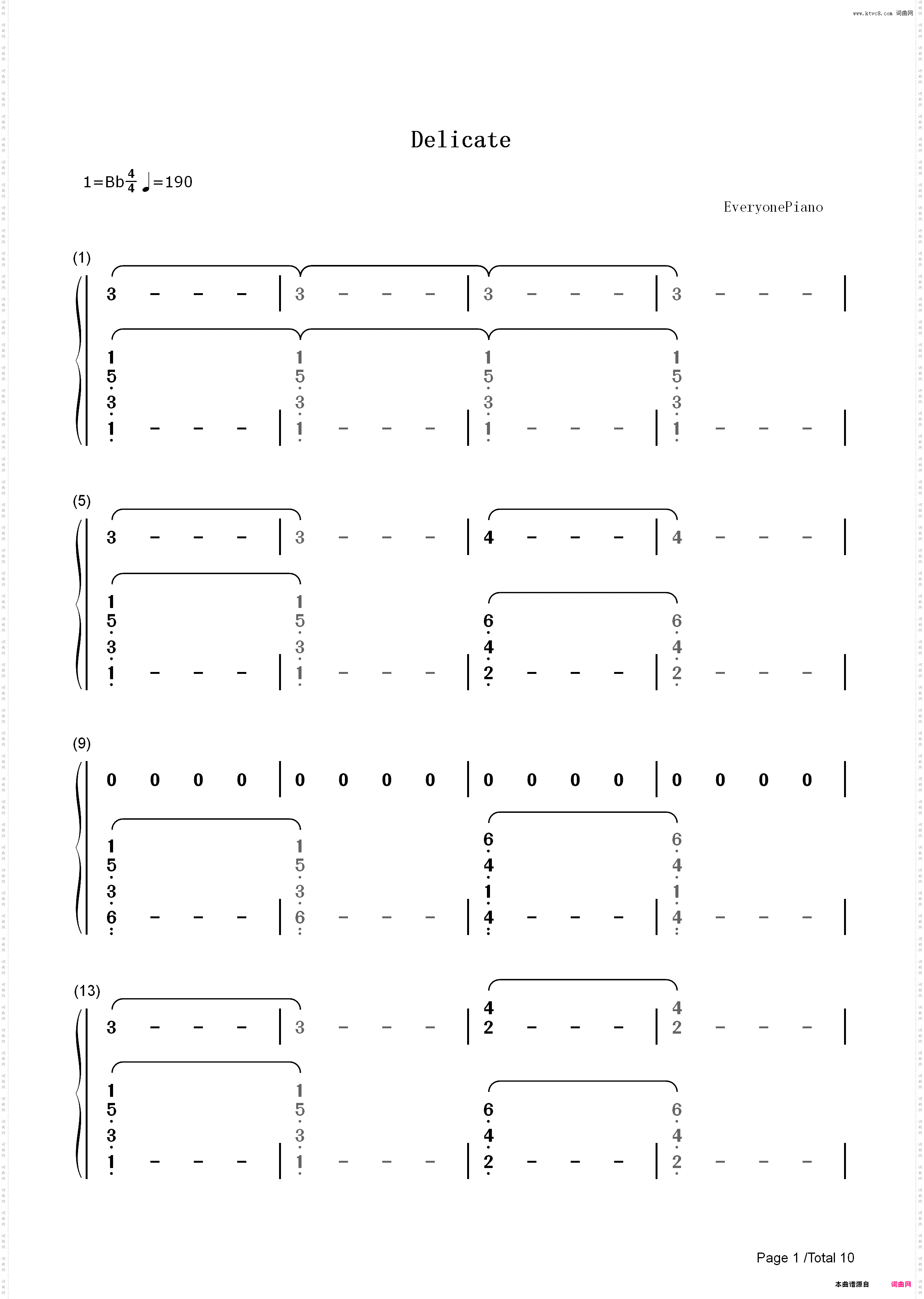 Delicate-Taylor Swift_简谱版