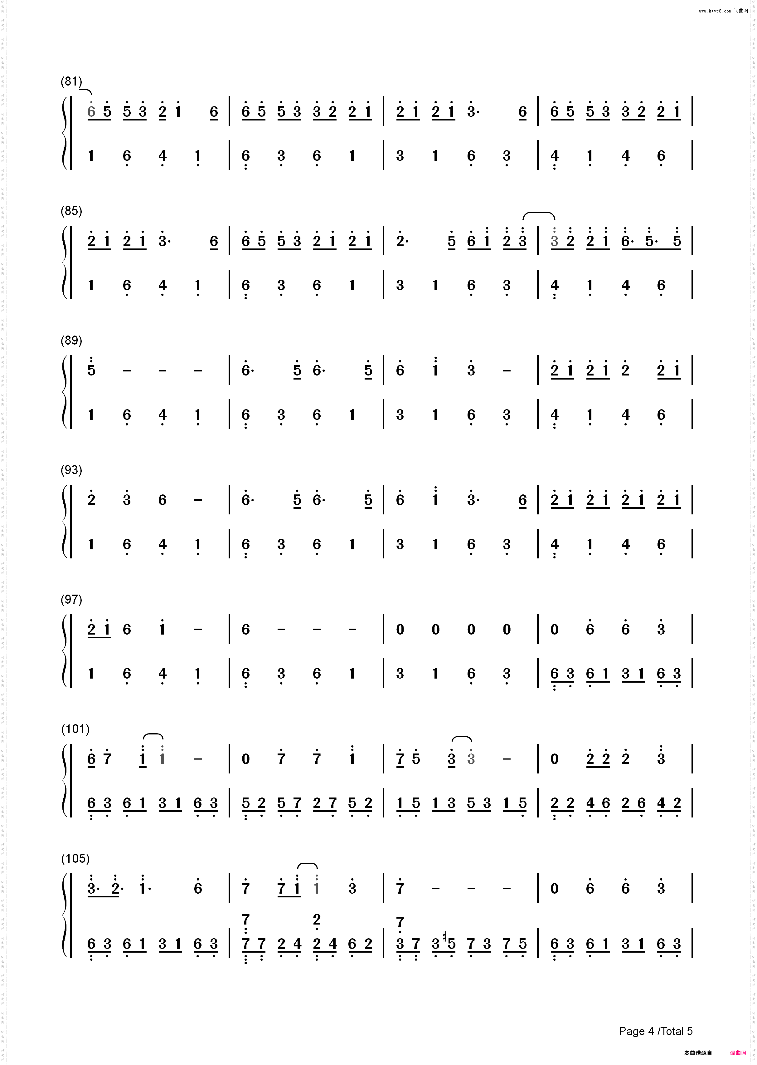 心疼你的过去-许嵩_简谱版