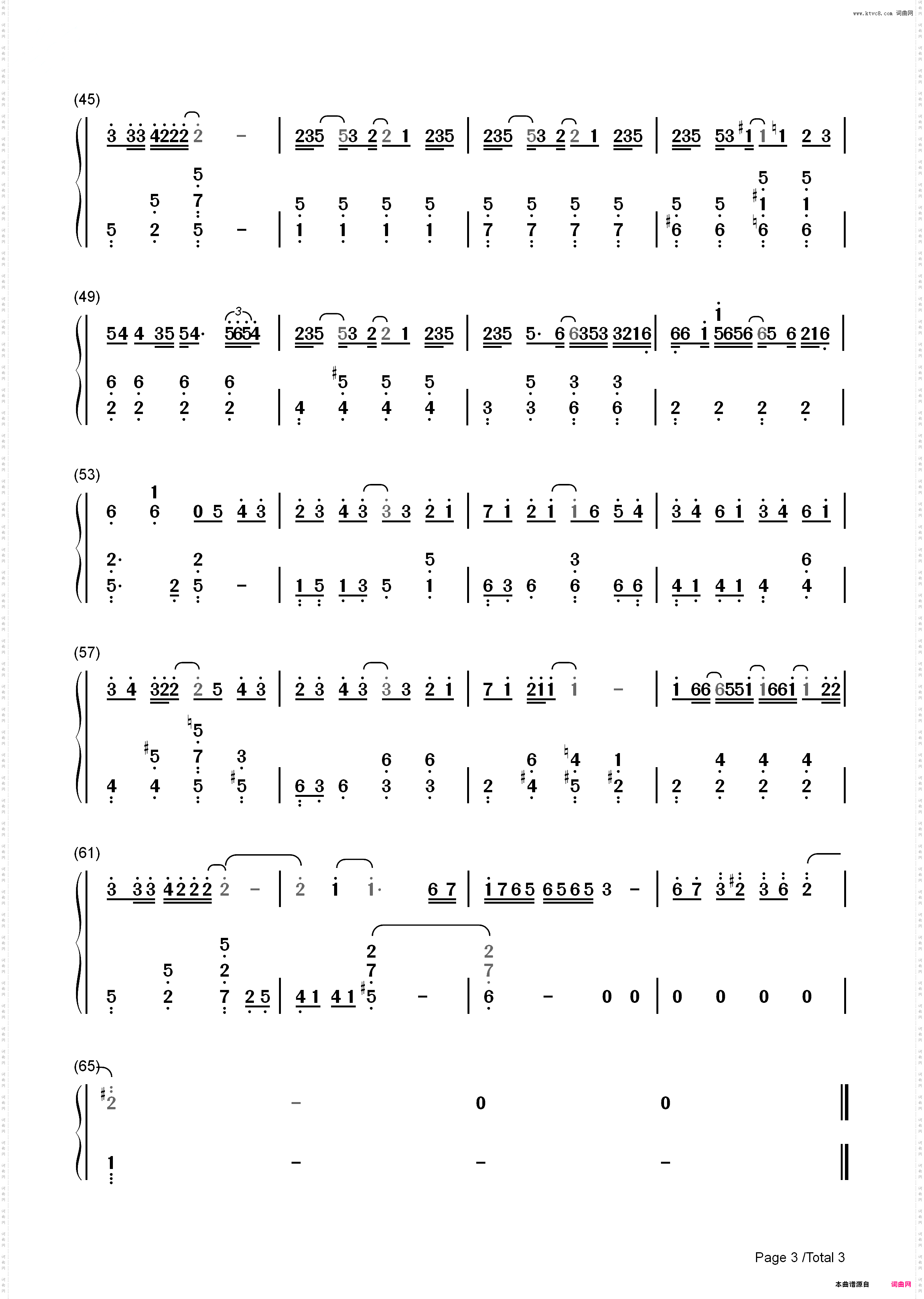 Kiss Goodbye-我叫金三顺插曲_简谱版