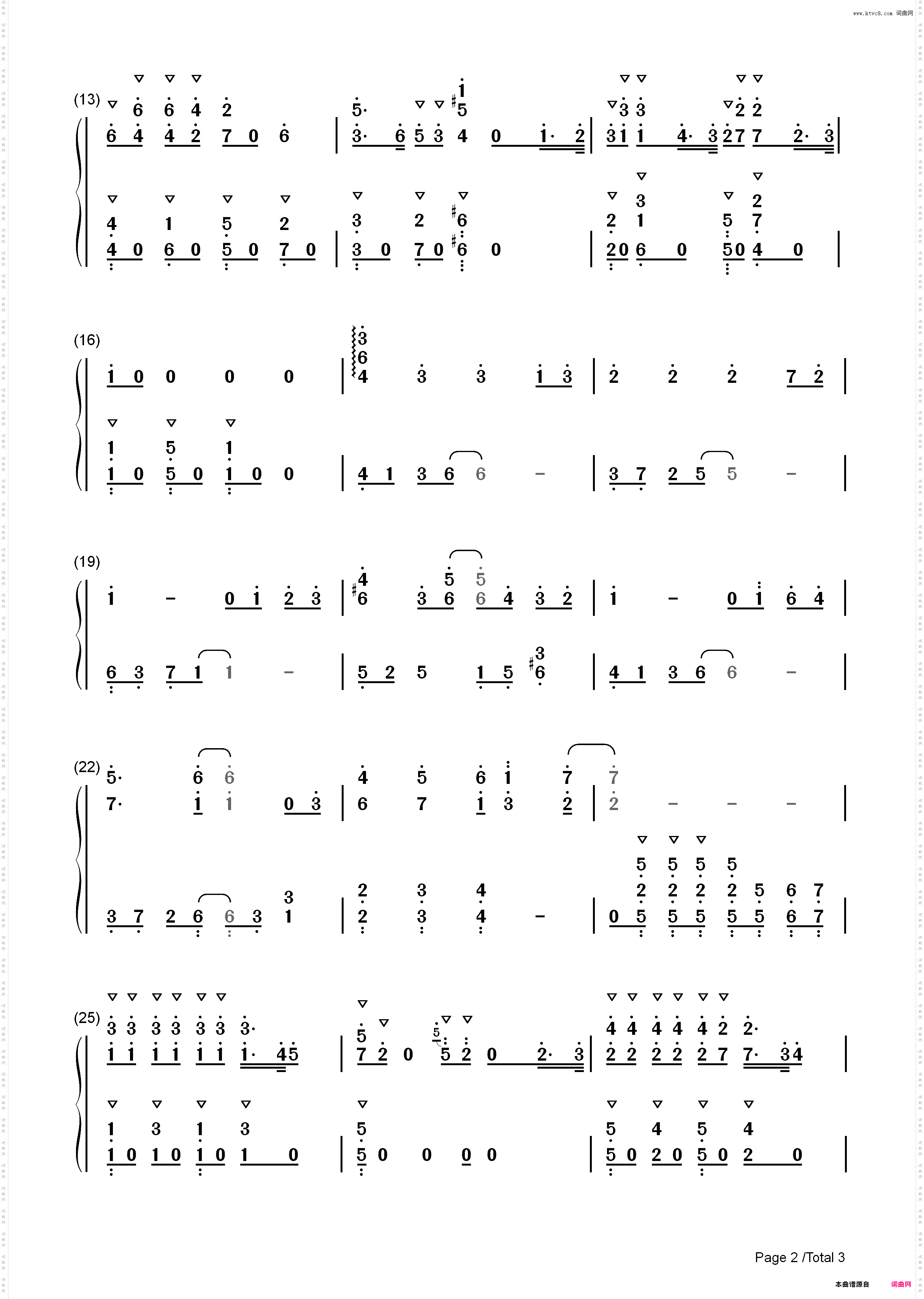 可爱颂-韩国最新洗脑神曲_简谱版