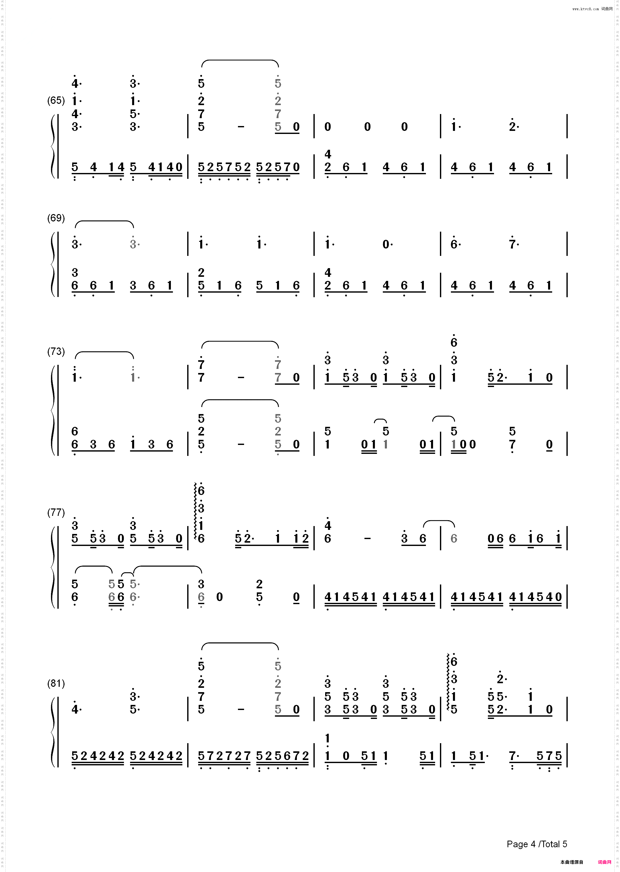 A Thousand Years-暮光之城4插曲_简谱版