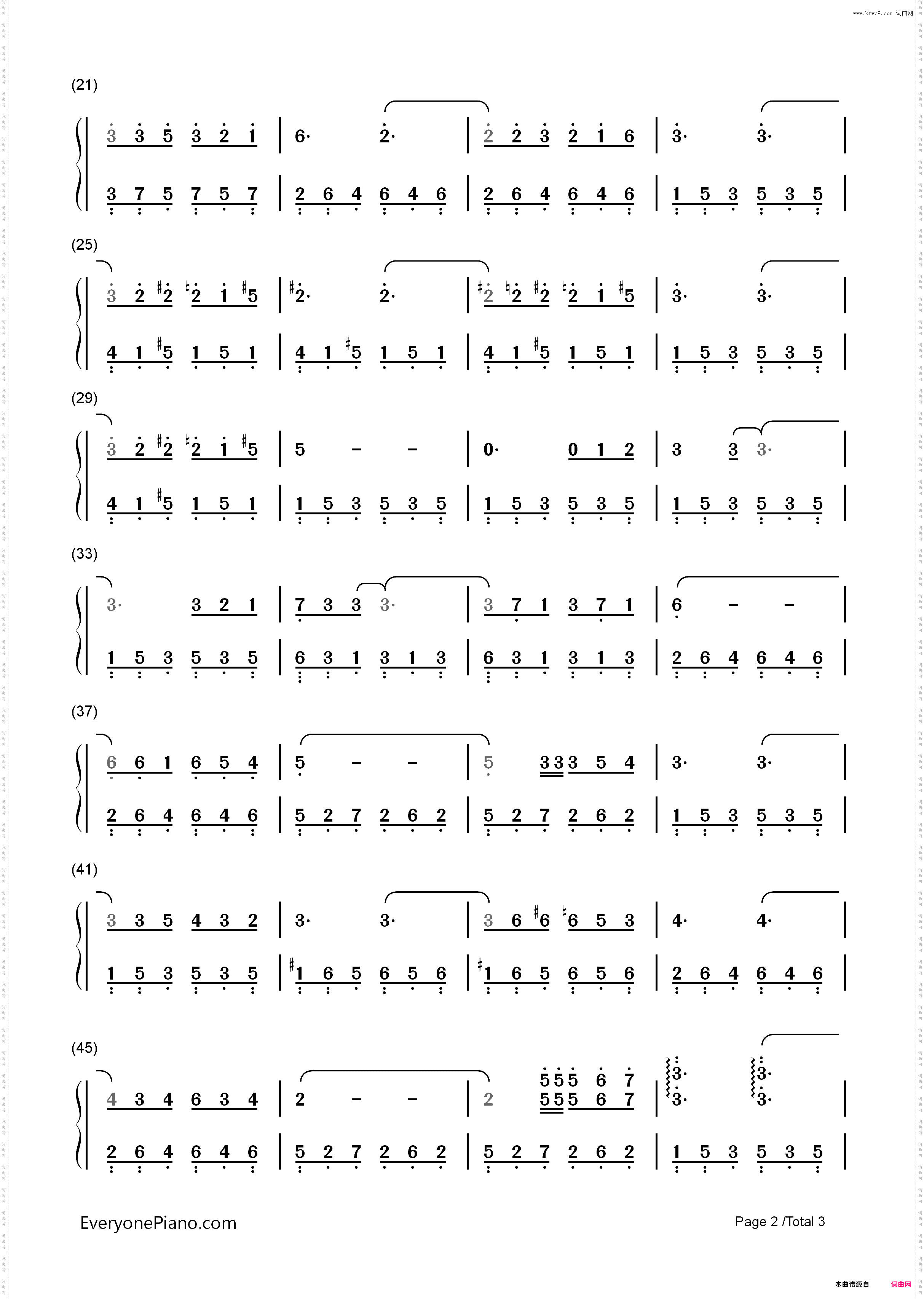 梦中的鸟-Murmures_简谱版