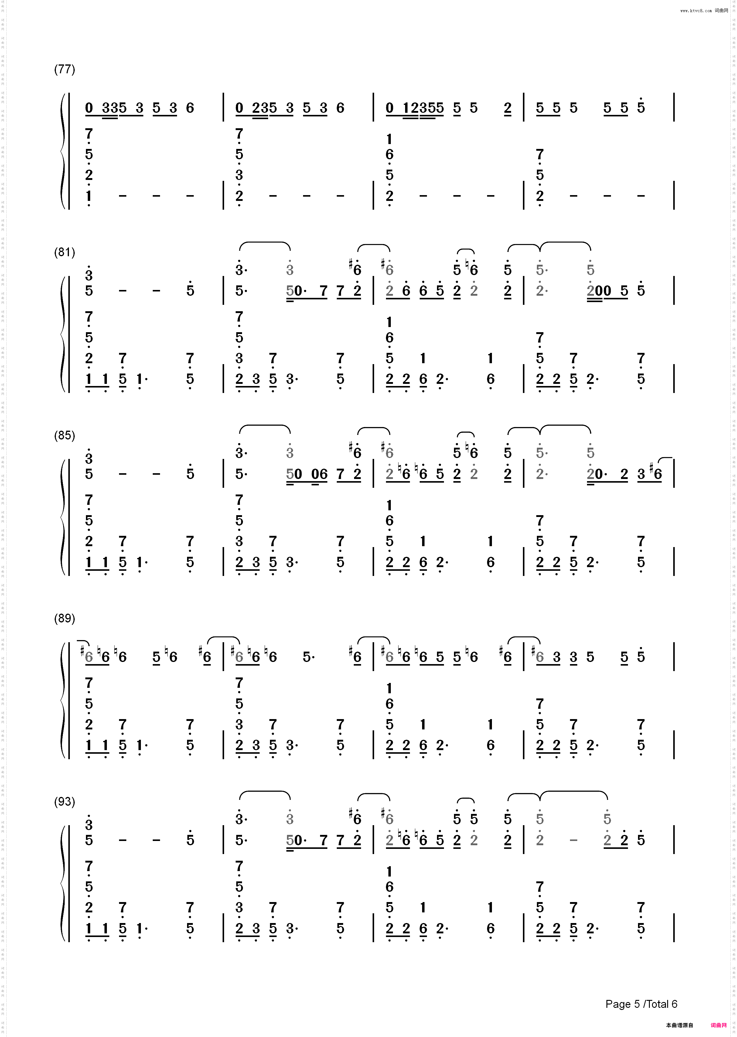 Sugar-Maroon 5_简谱版