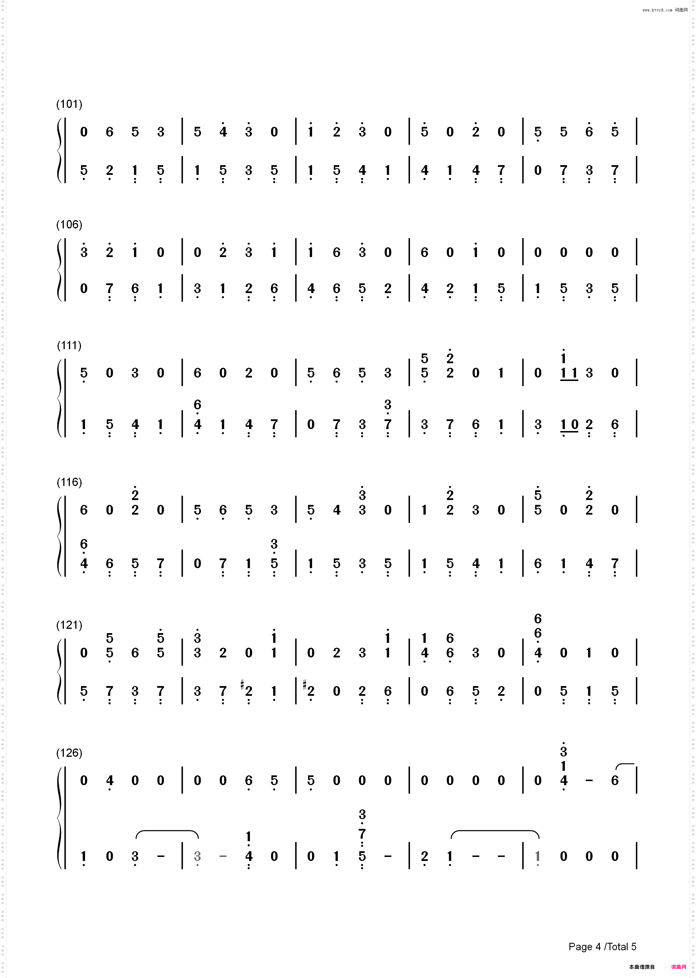 曾经守候-明月几时有主题曲_简谱版