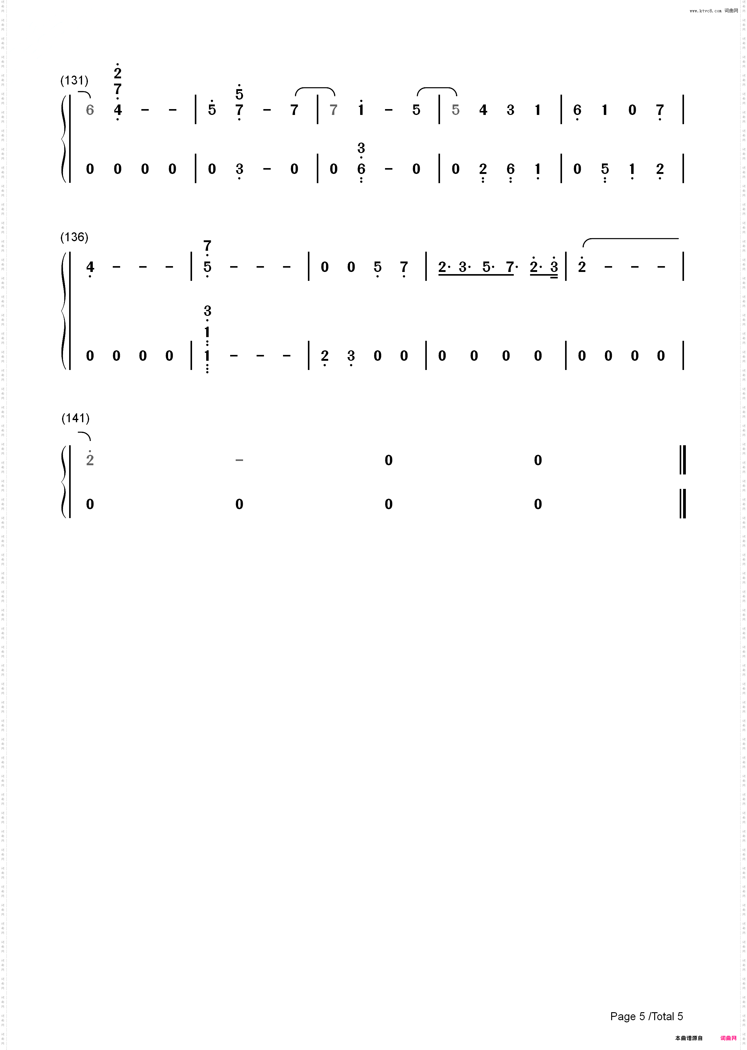 曾经守候-明月几时有主题曲_简谱版