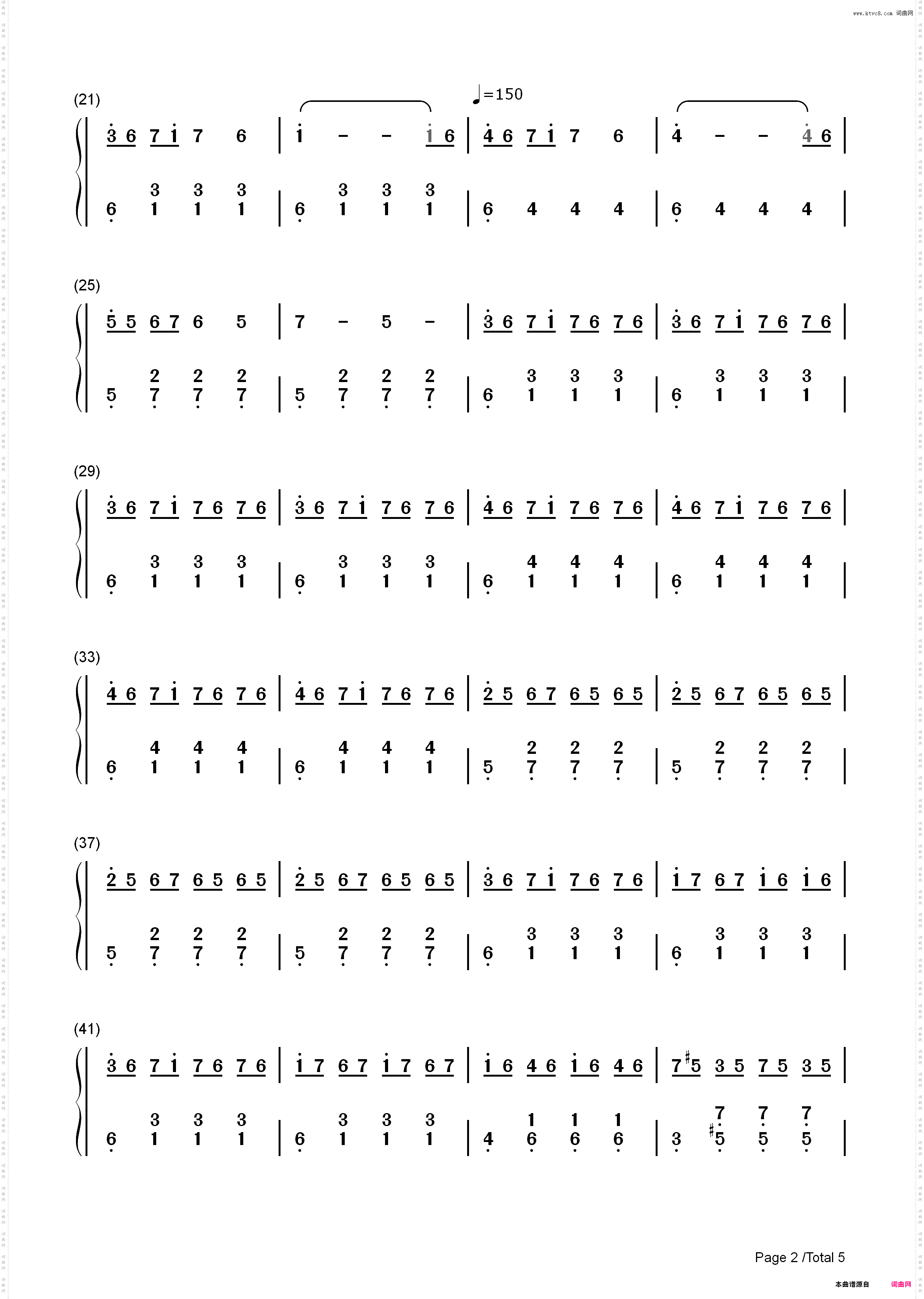 Pilgrims on a Long Journey-光之子游戏配乐_简谱版