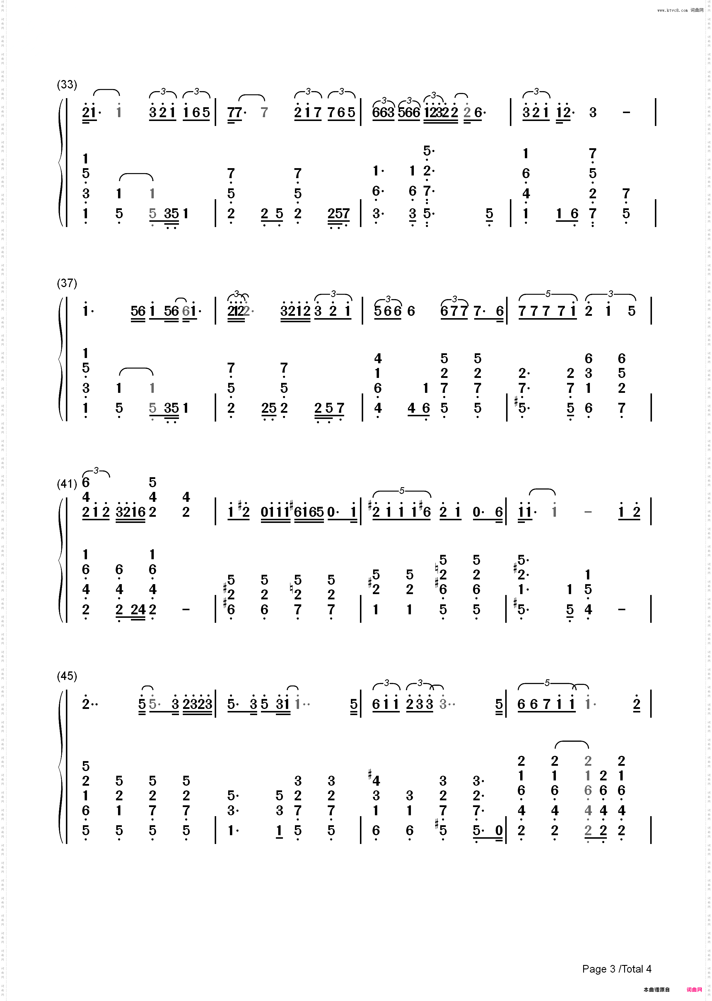 Listen-Beyonce_简谱版