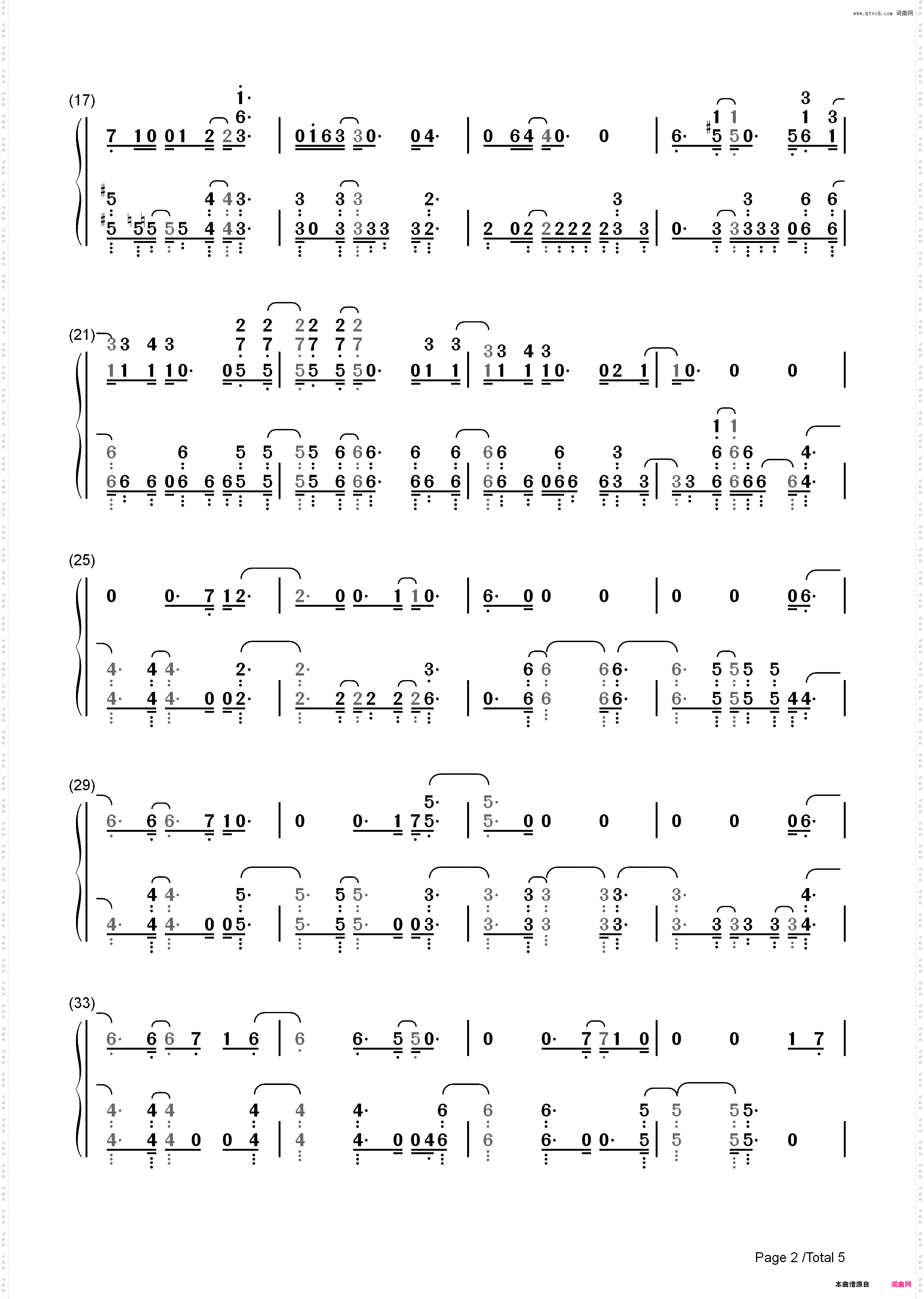 Beyond My Beloved Horizon-加勒比海盗5：死无对证_简谱版