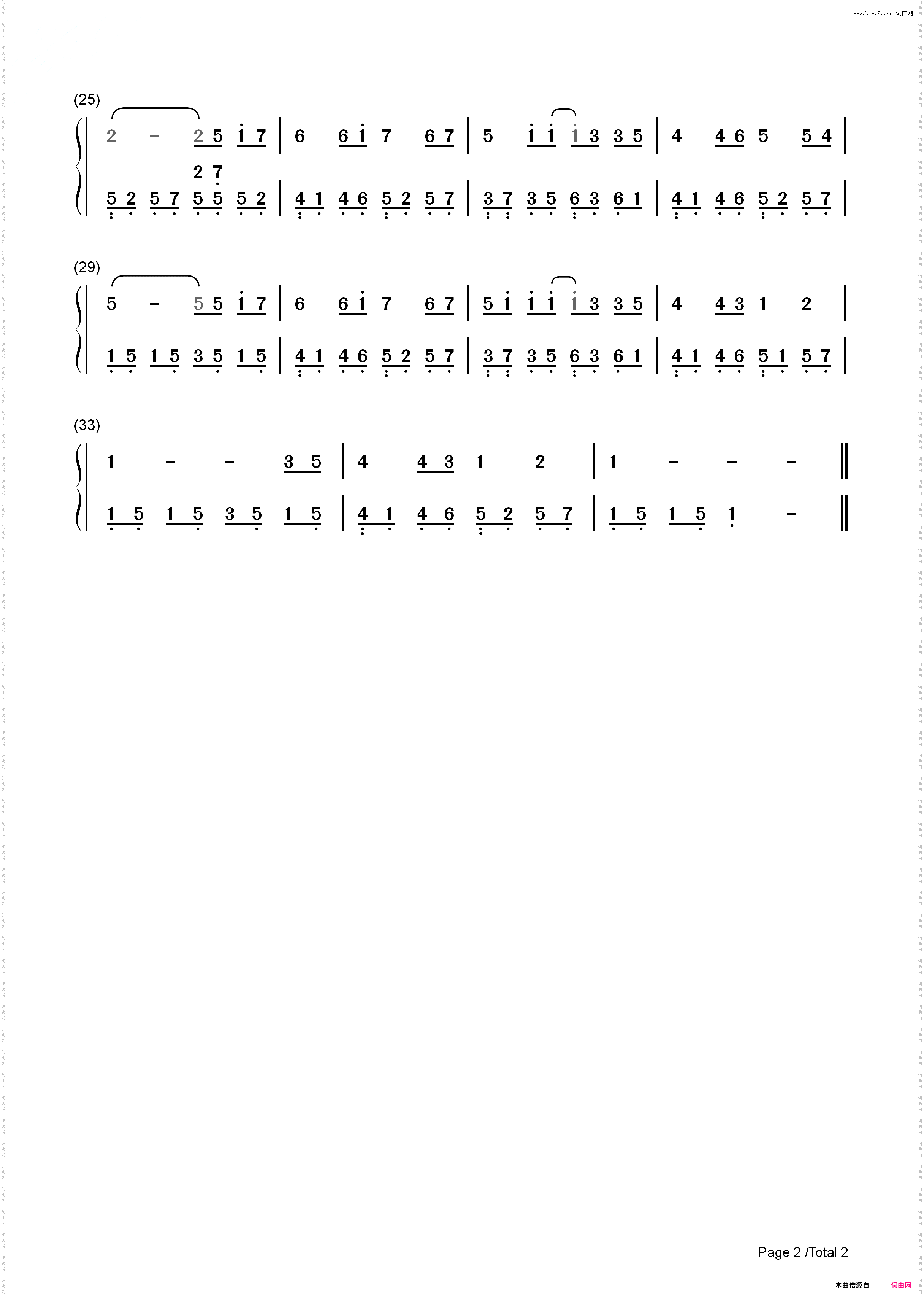 甜甜的-周杰伦_简谱版