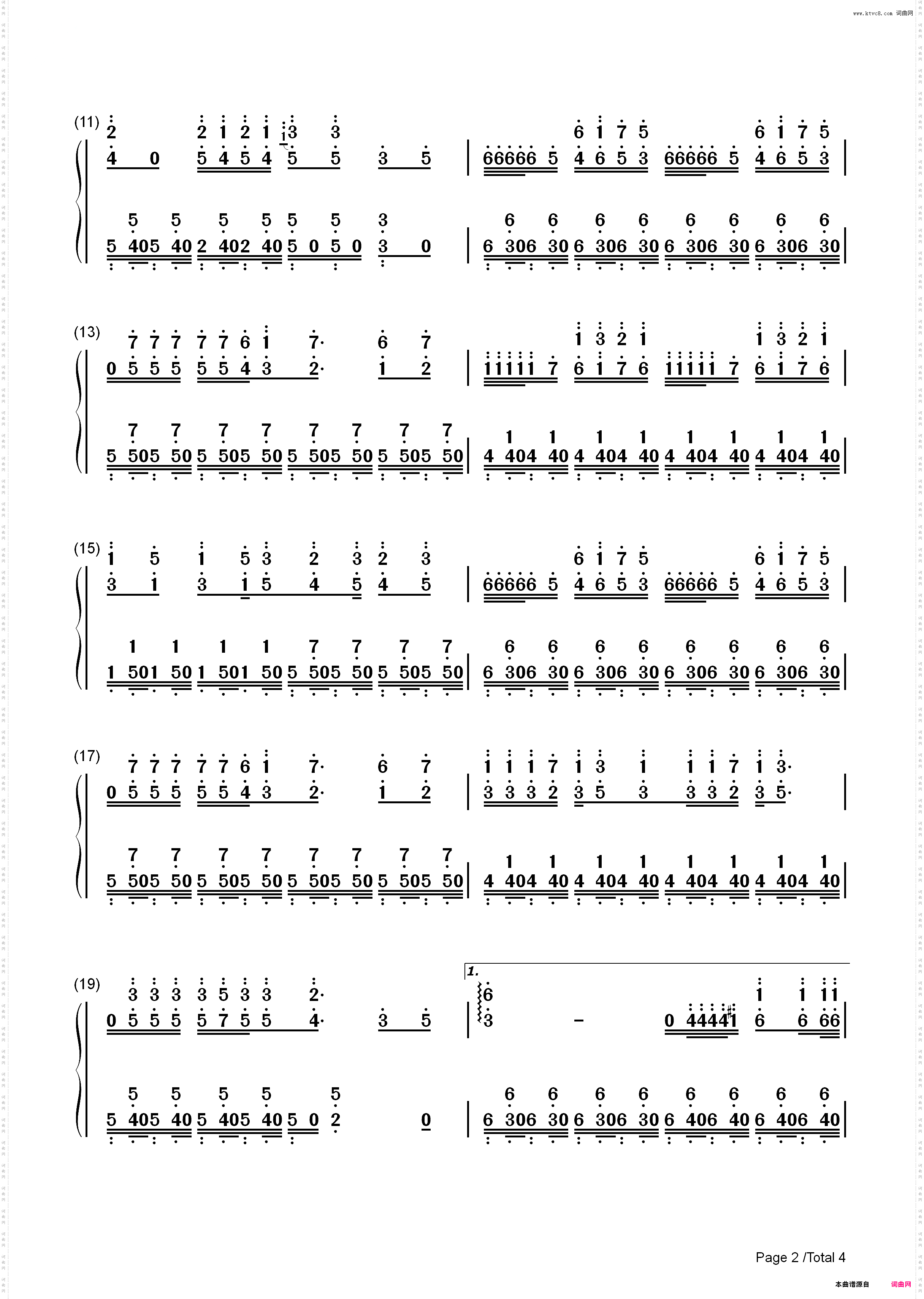 Lovey Dovey-T-ara_简谱版