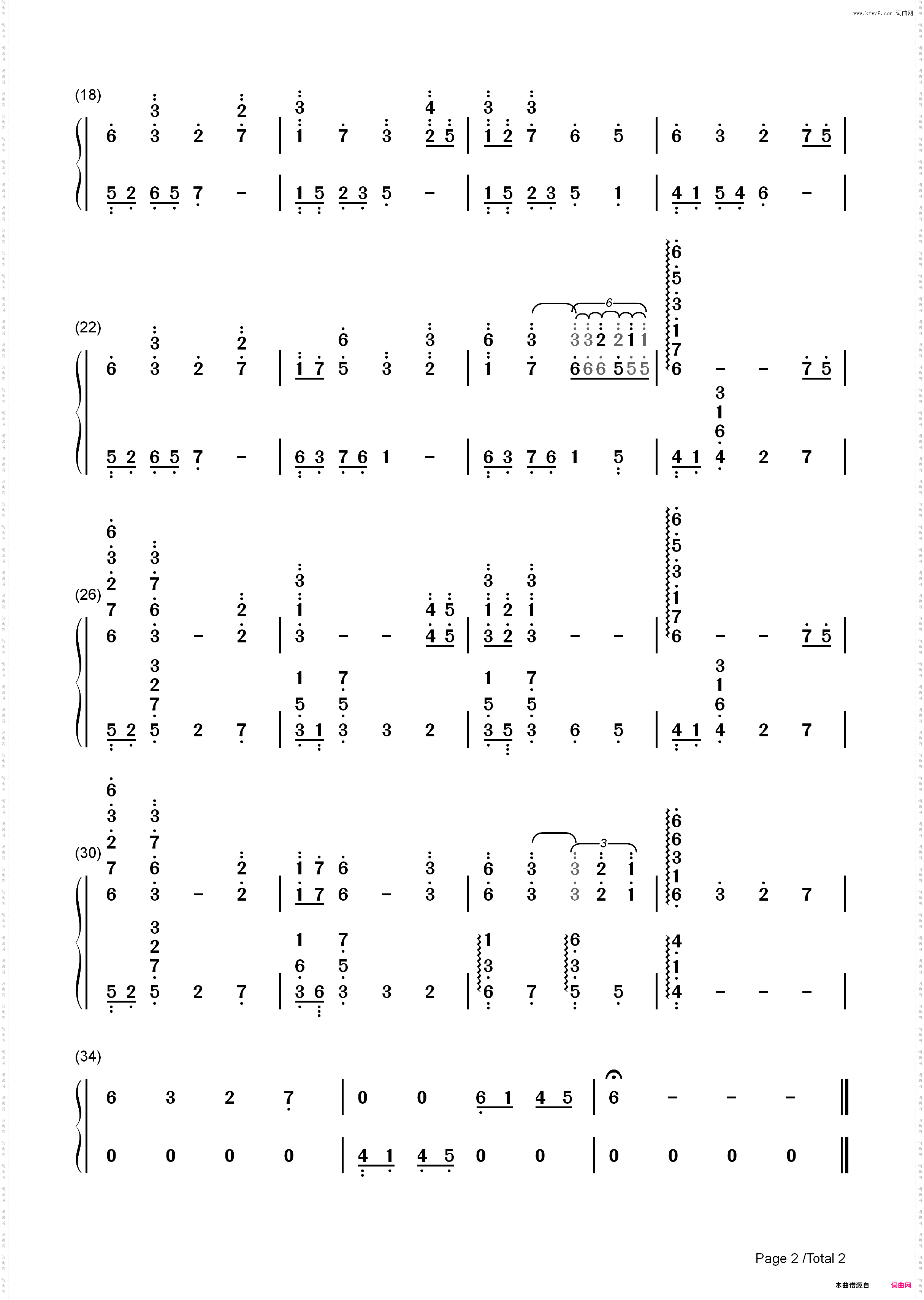Dearly Beloved-王国之心_简谱版