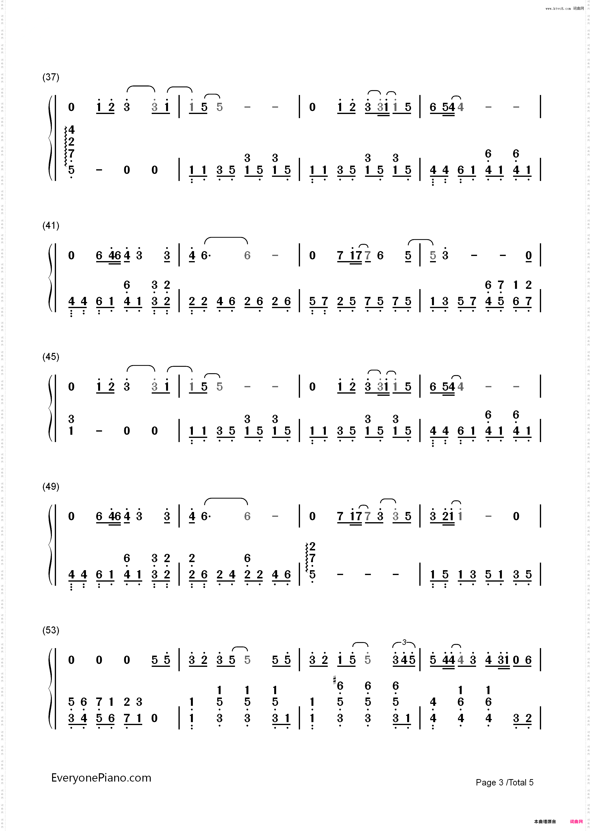 突然想爱你-许茹芸_简谱版