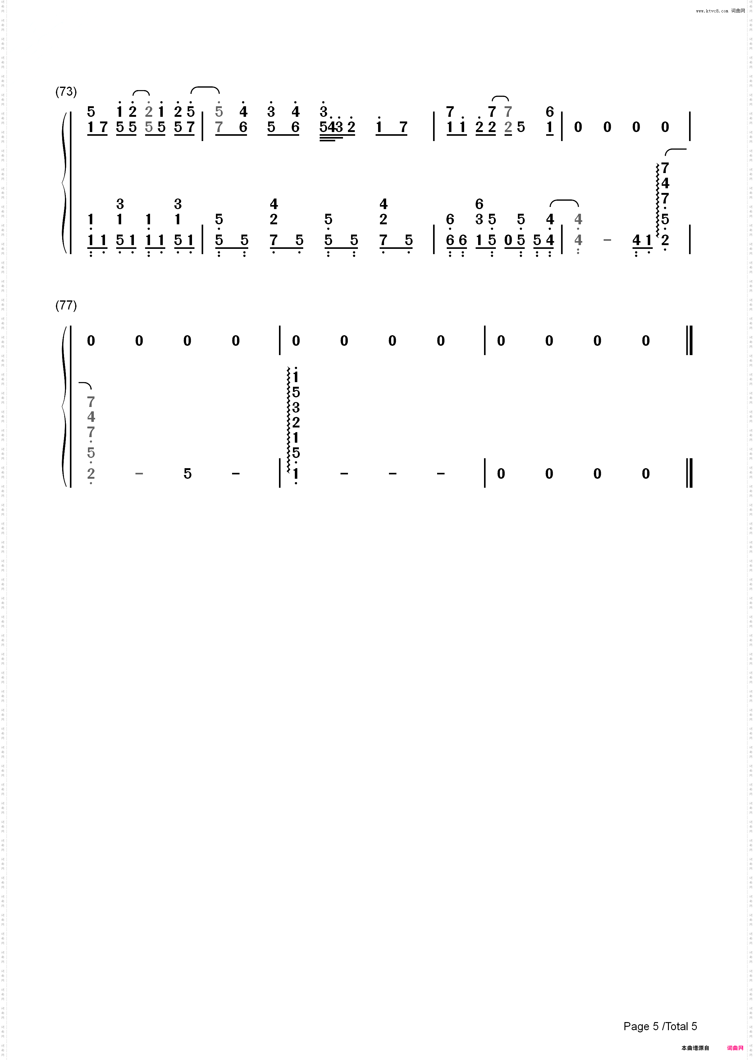 相遇天使-天使にふれたよ-《轻音少女》_简谱版