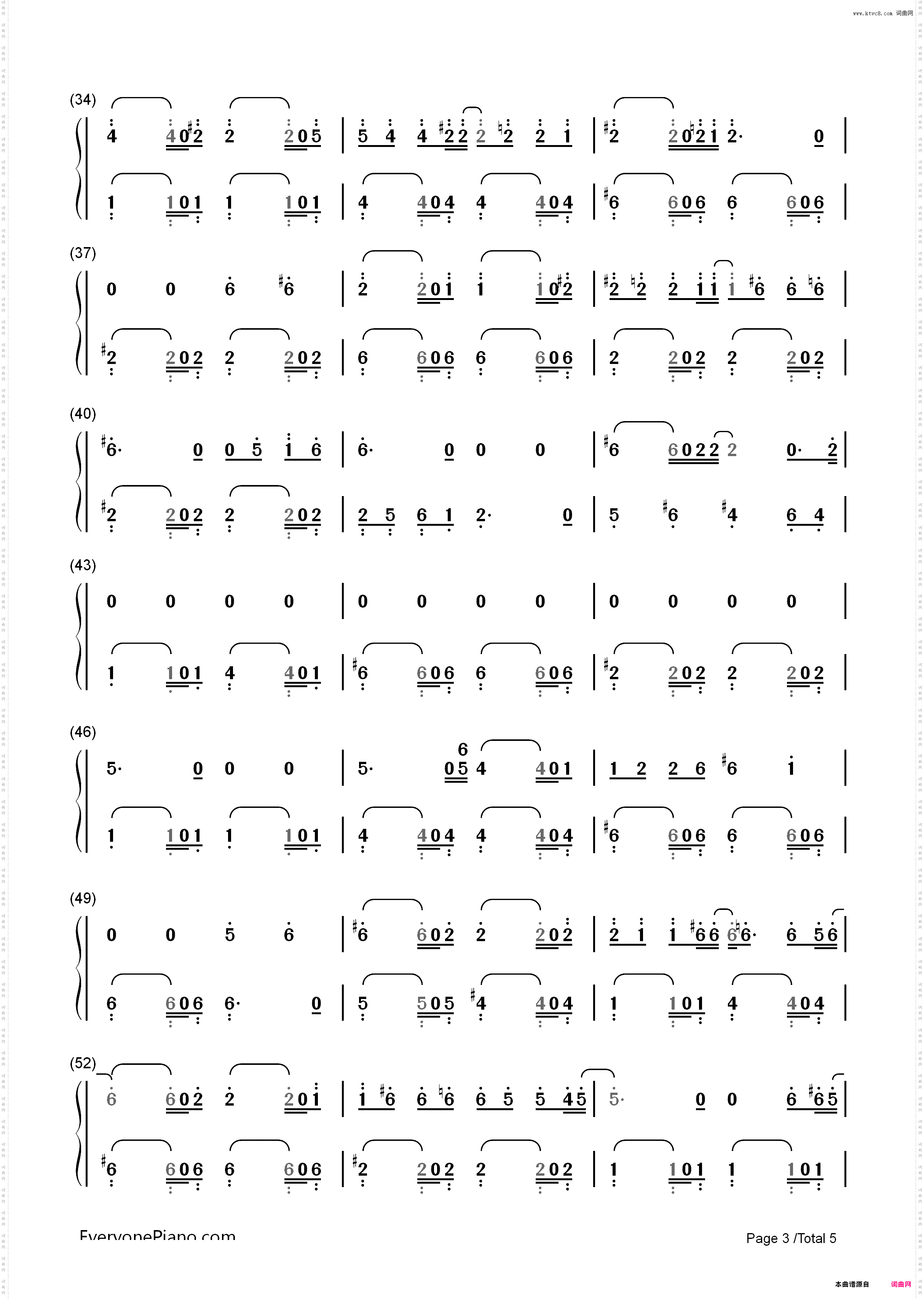 You Are My Everything-天台爱情插曲_简谱版