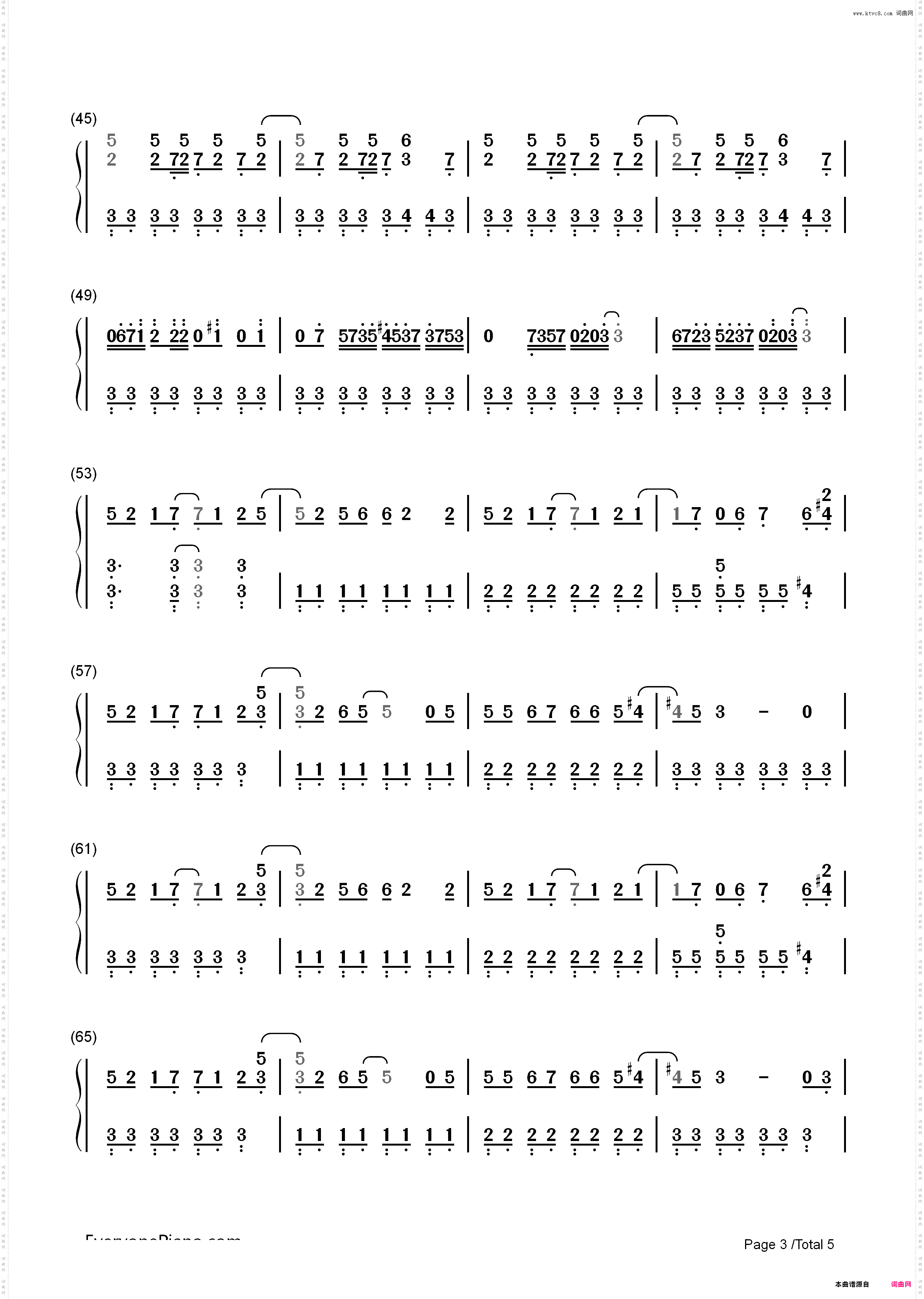 トリノコシティ-初音ミク_简谱版