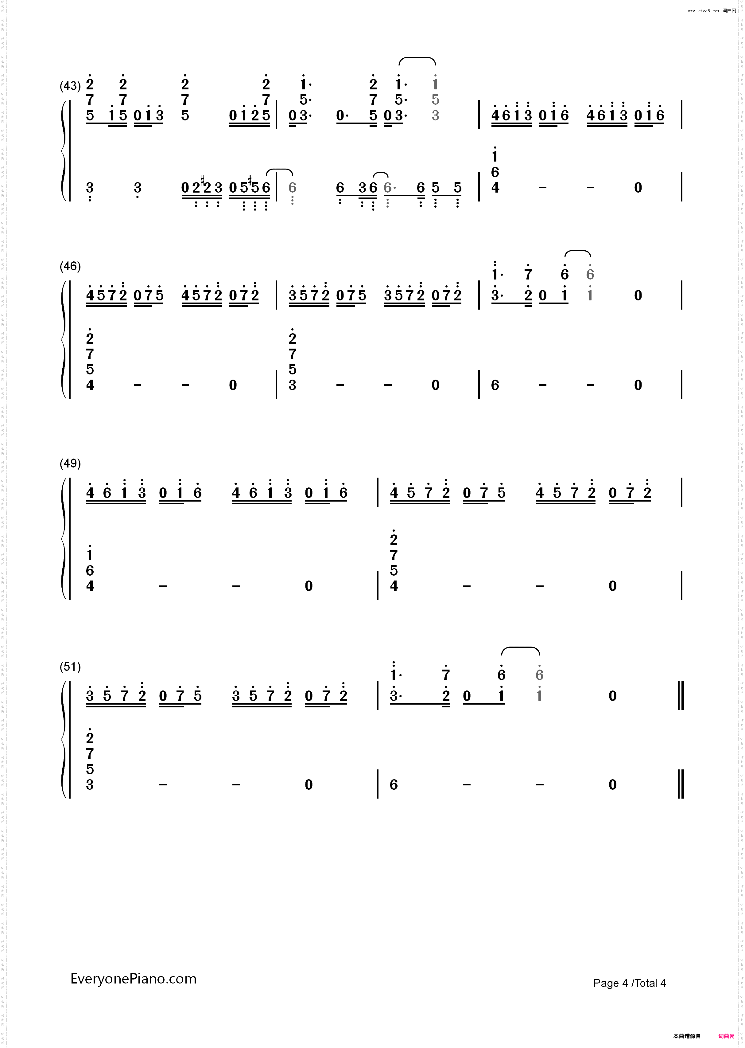 Only One - BoA_简谱版