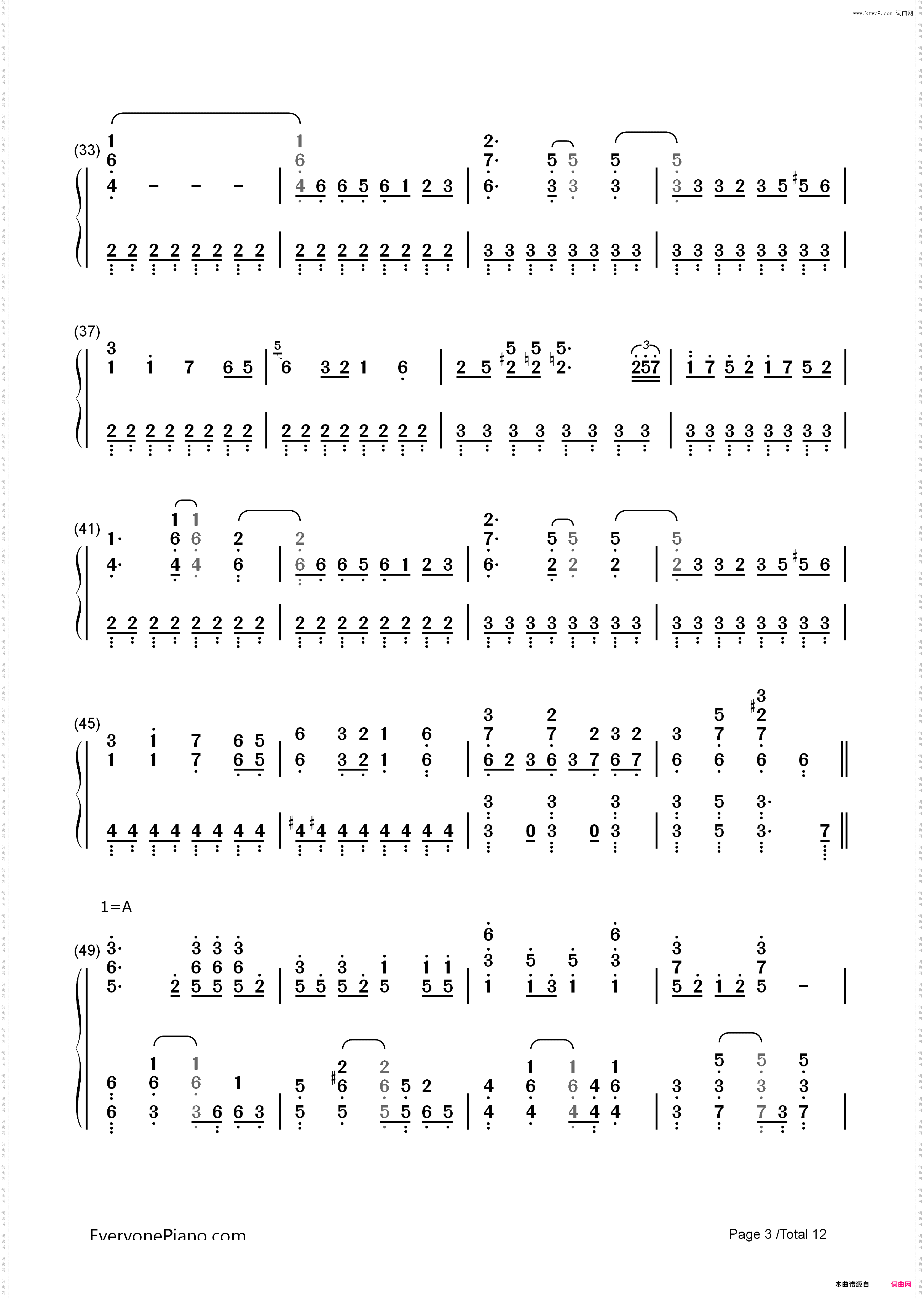 カゲロウデイズ-初音ミク_简谱版