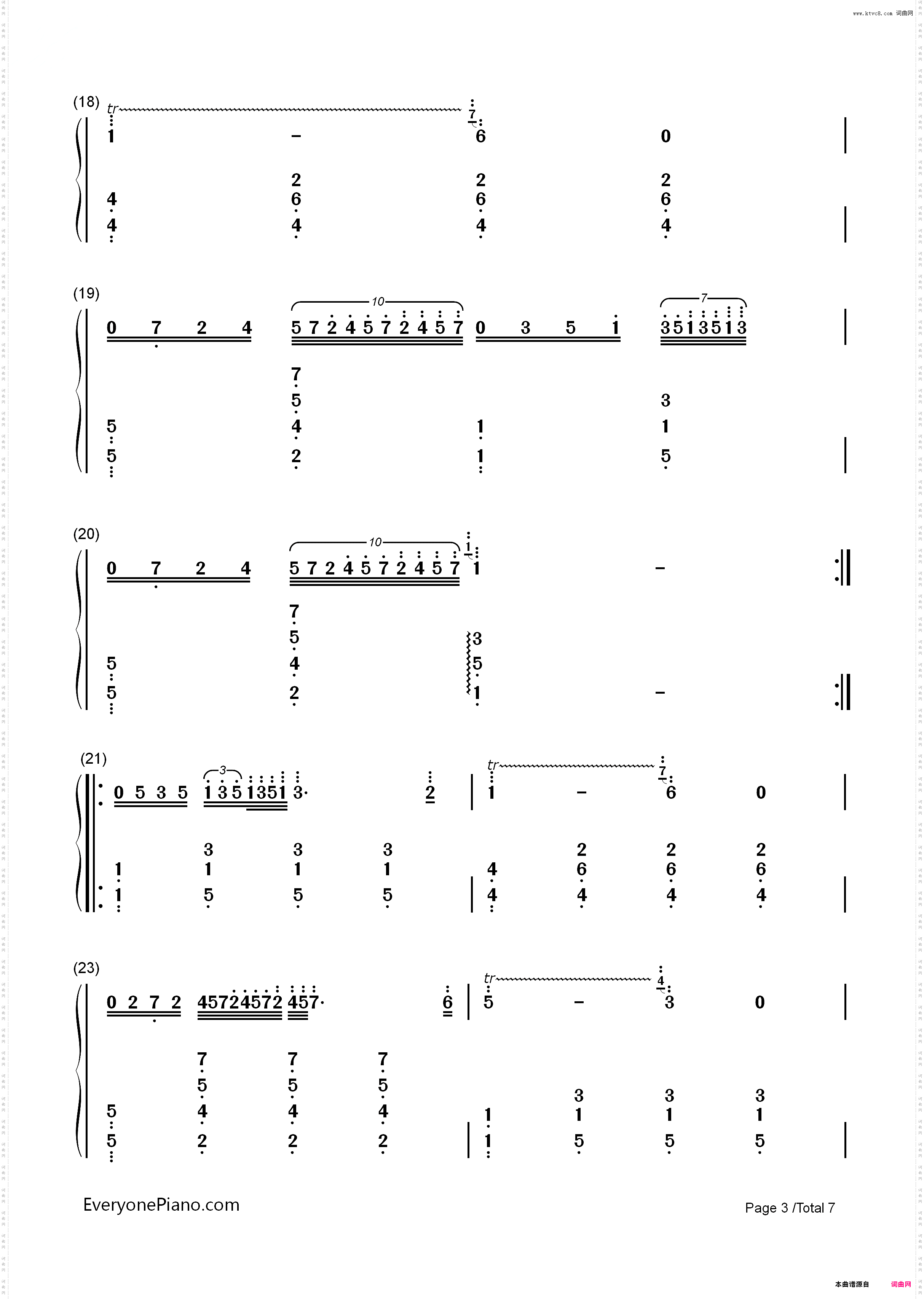 少女的祈祷-完整版_简谱版