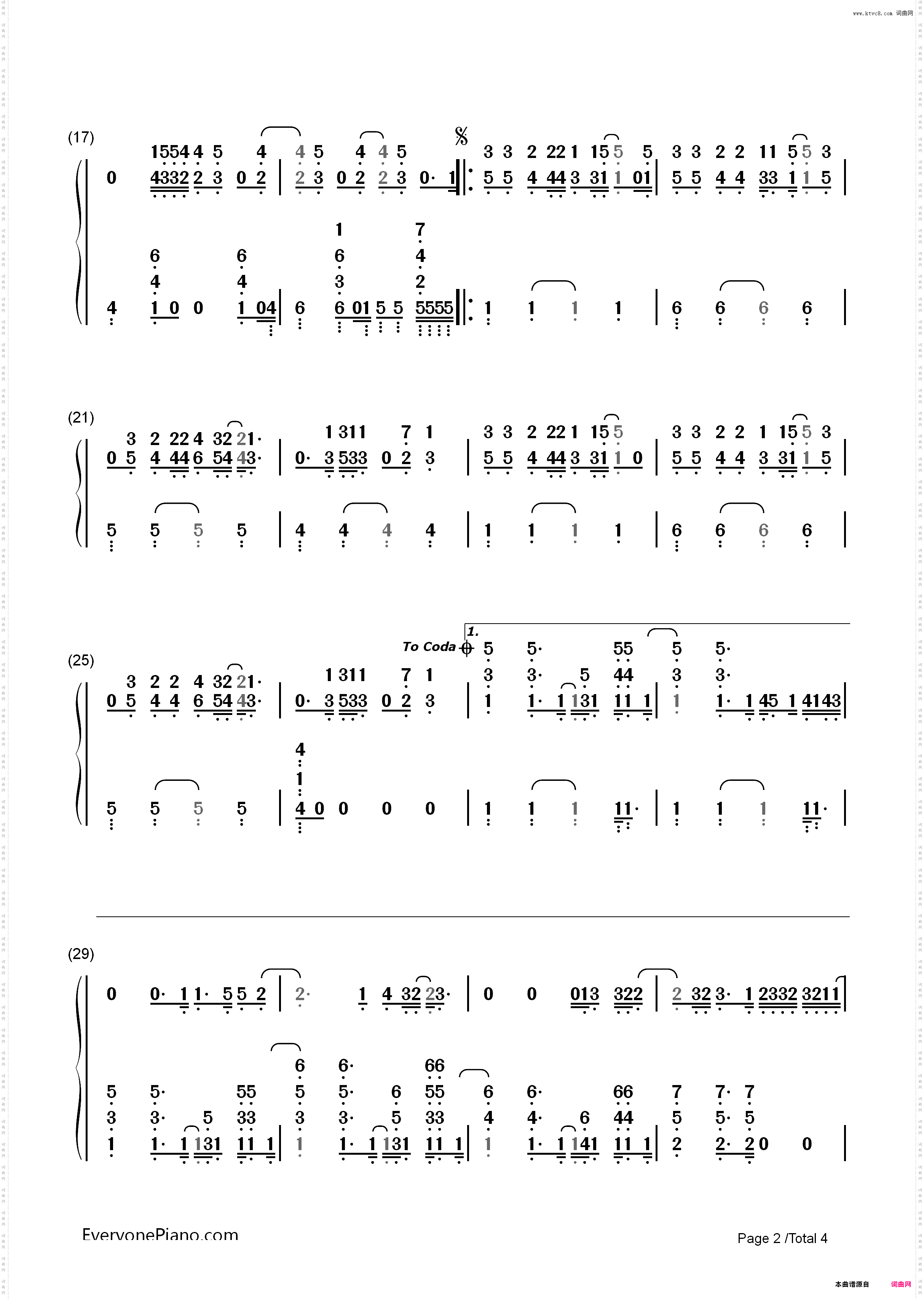 Everything Has Changed-Taylor Swift_简谱版