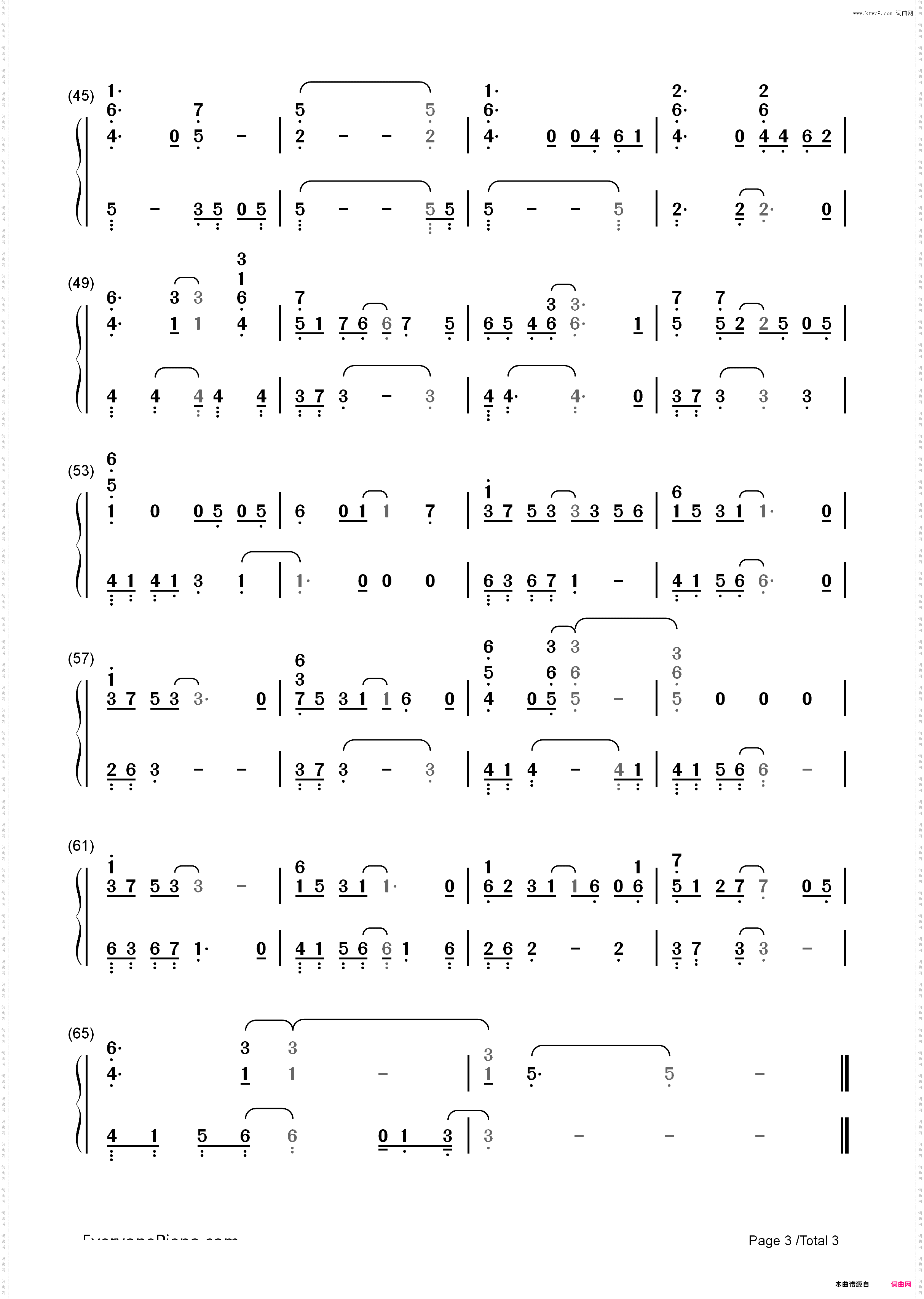 Missing Each Other-CAGNET_简谱版