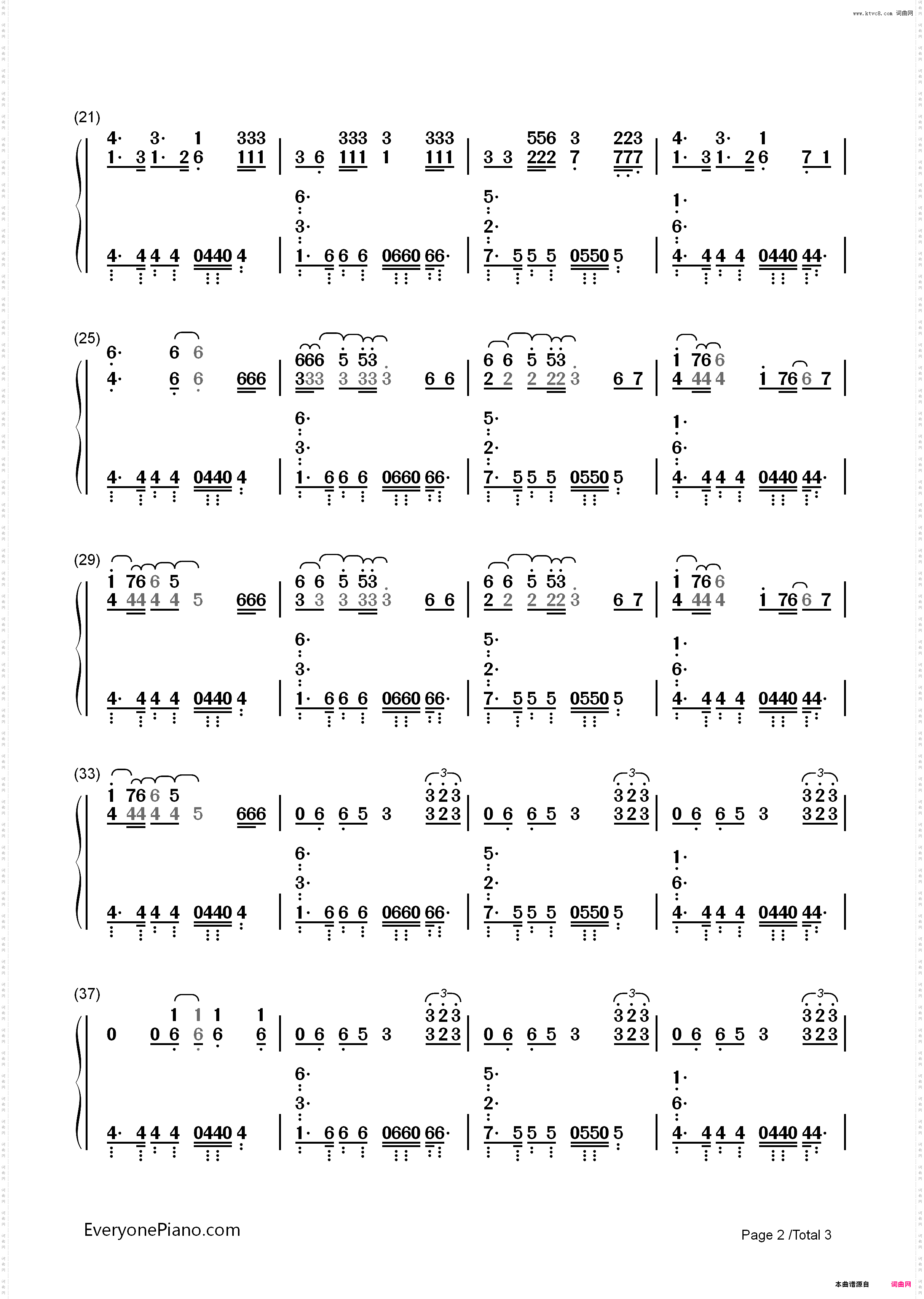 Animals-Maroon 5_简谱版