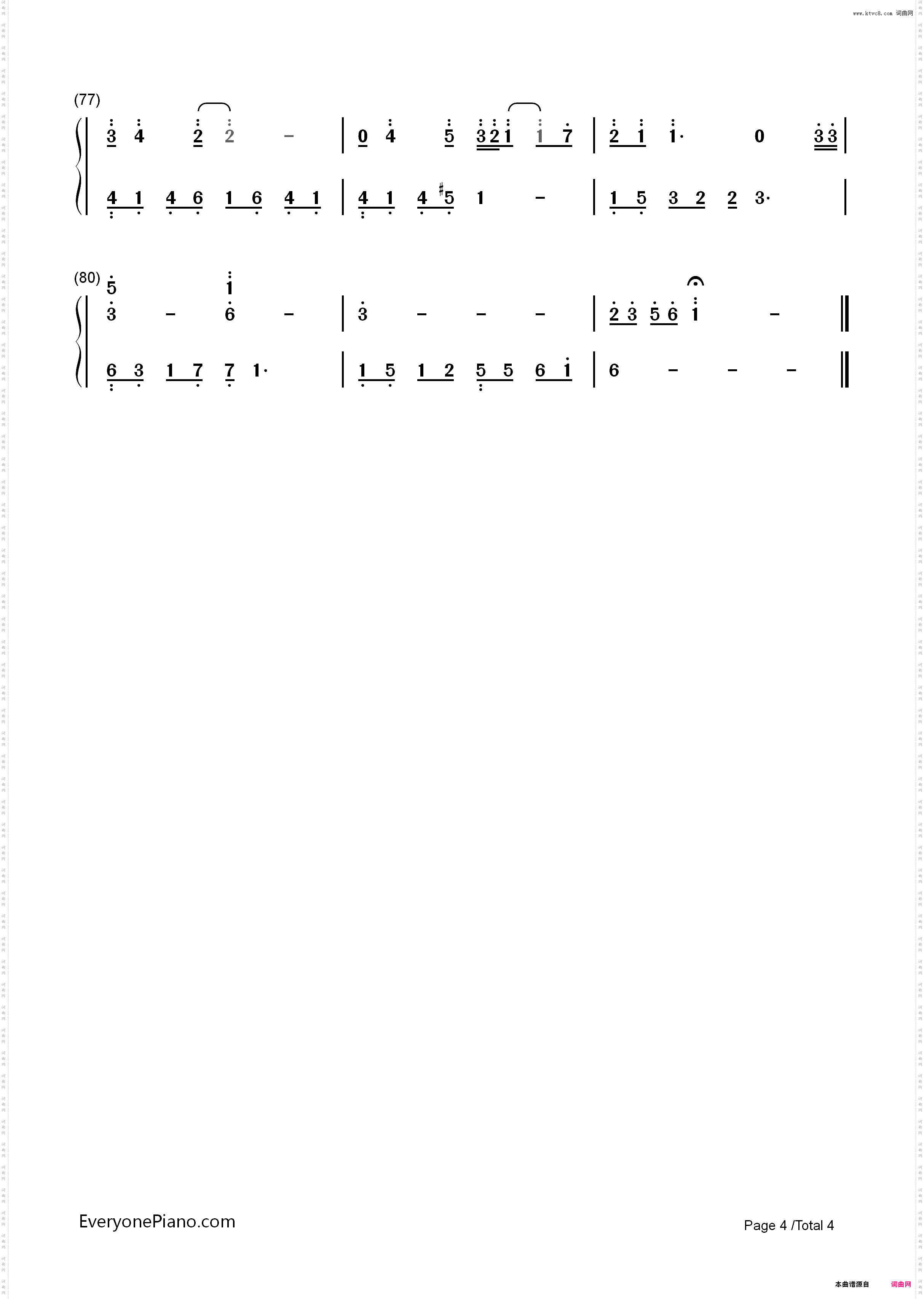 Reflection-卡通片Mulan花木兰主题曲_简谱版