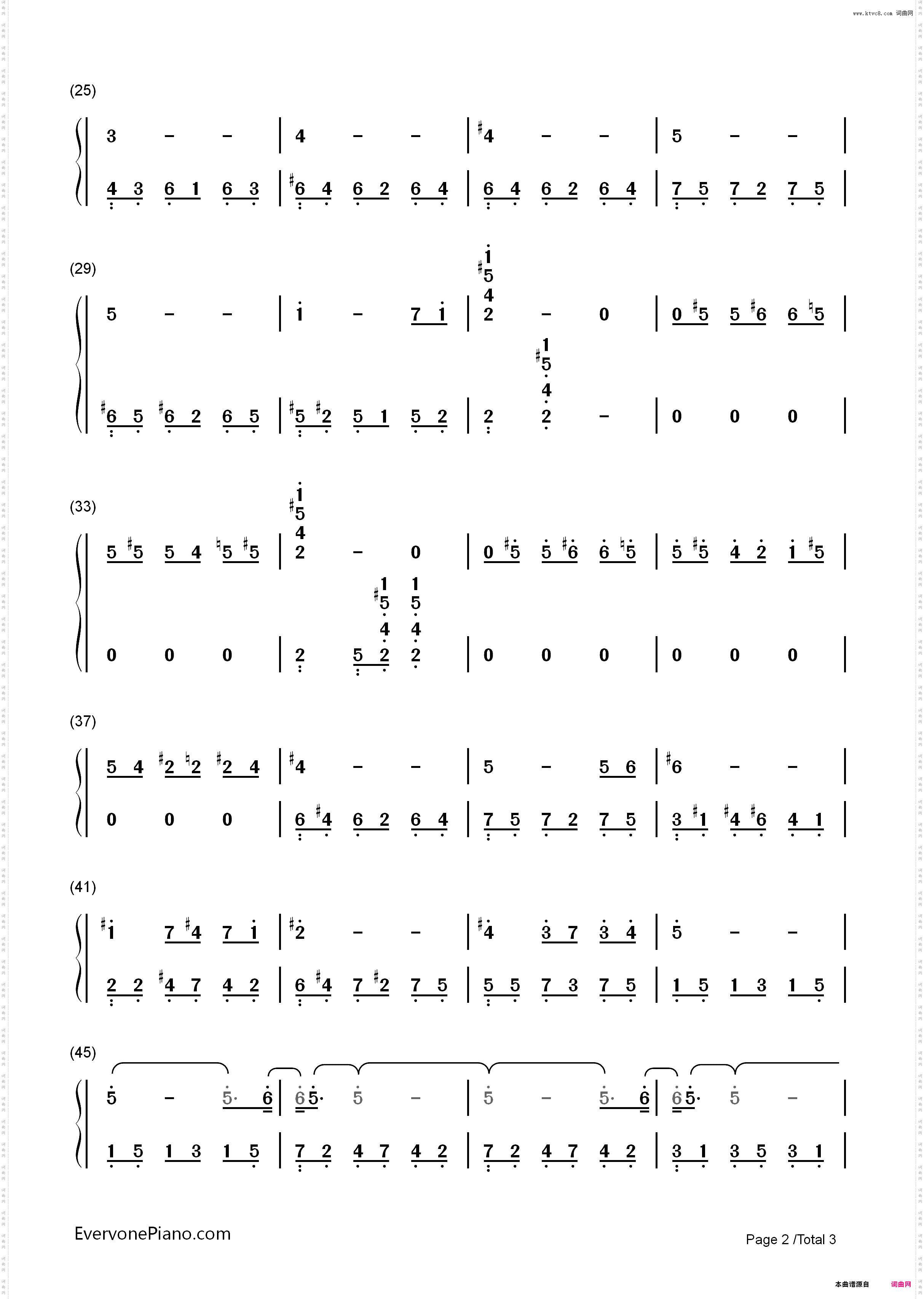 Cavatina-卡伐蒂娜-猎鹿人主题曲_简谱版