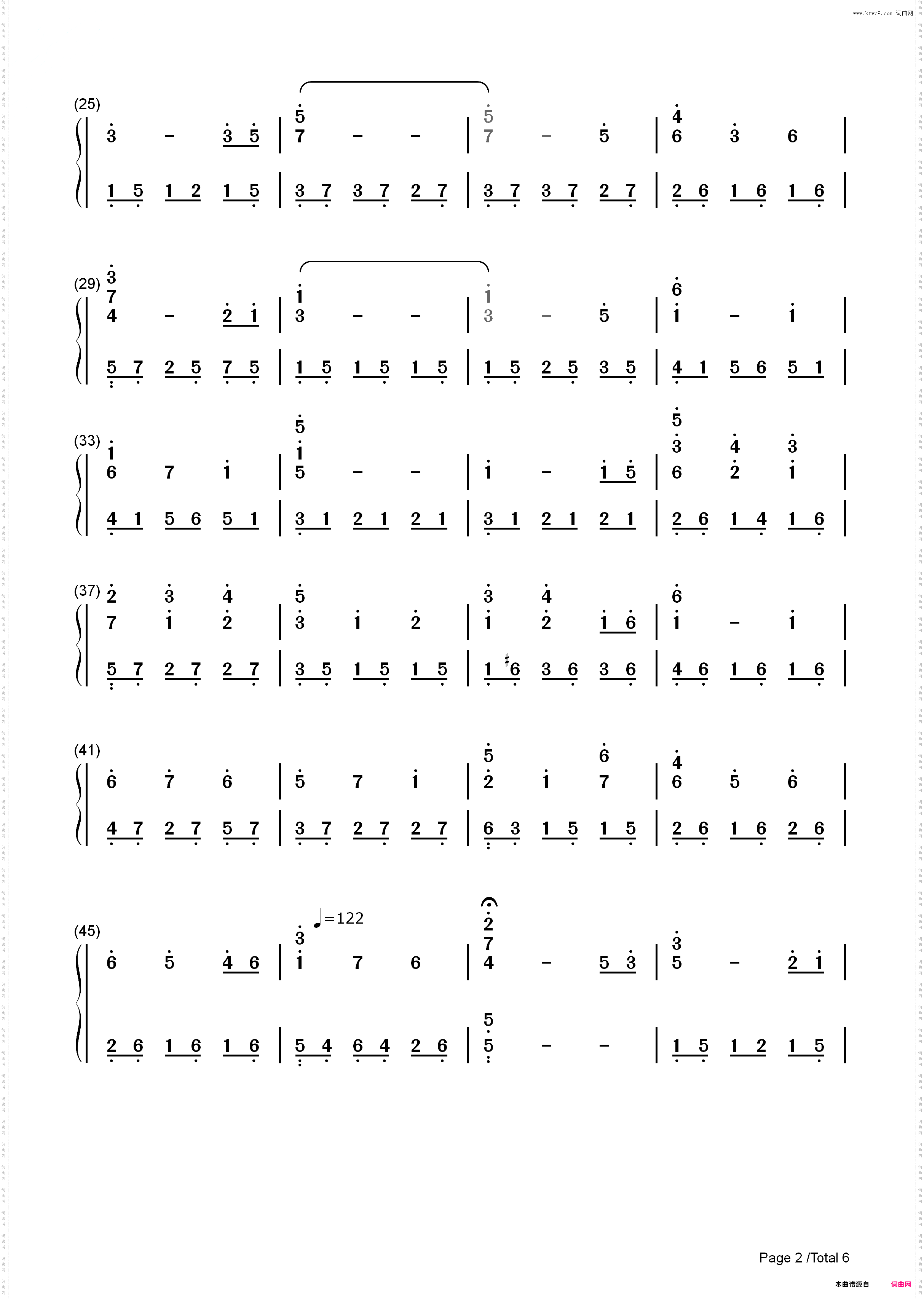 世界的约定-《哈尔的移动城堡》主题曲_简谱版