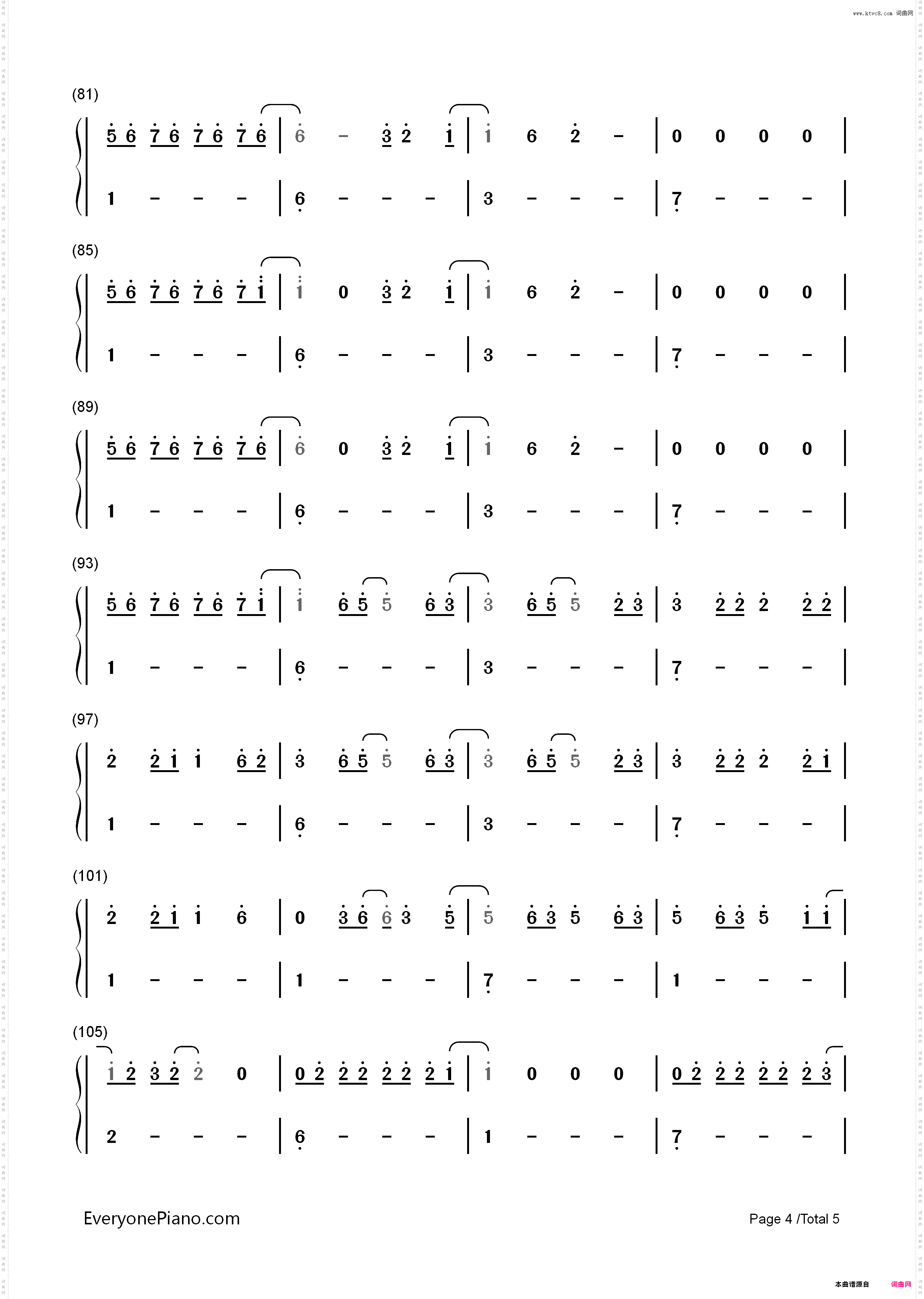 O·D on You-Violet Days_简谱版