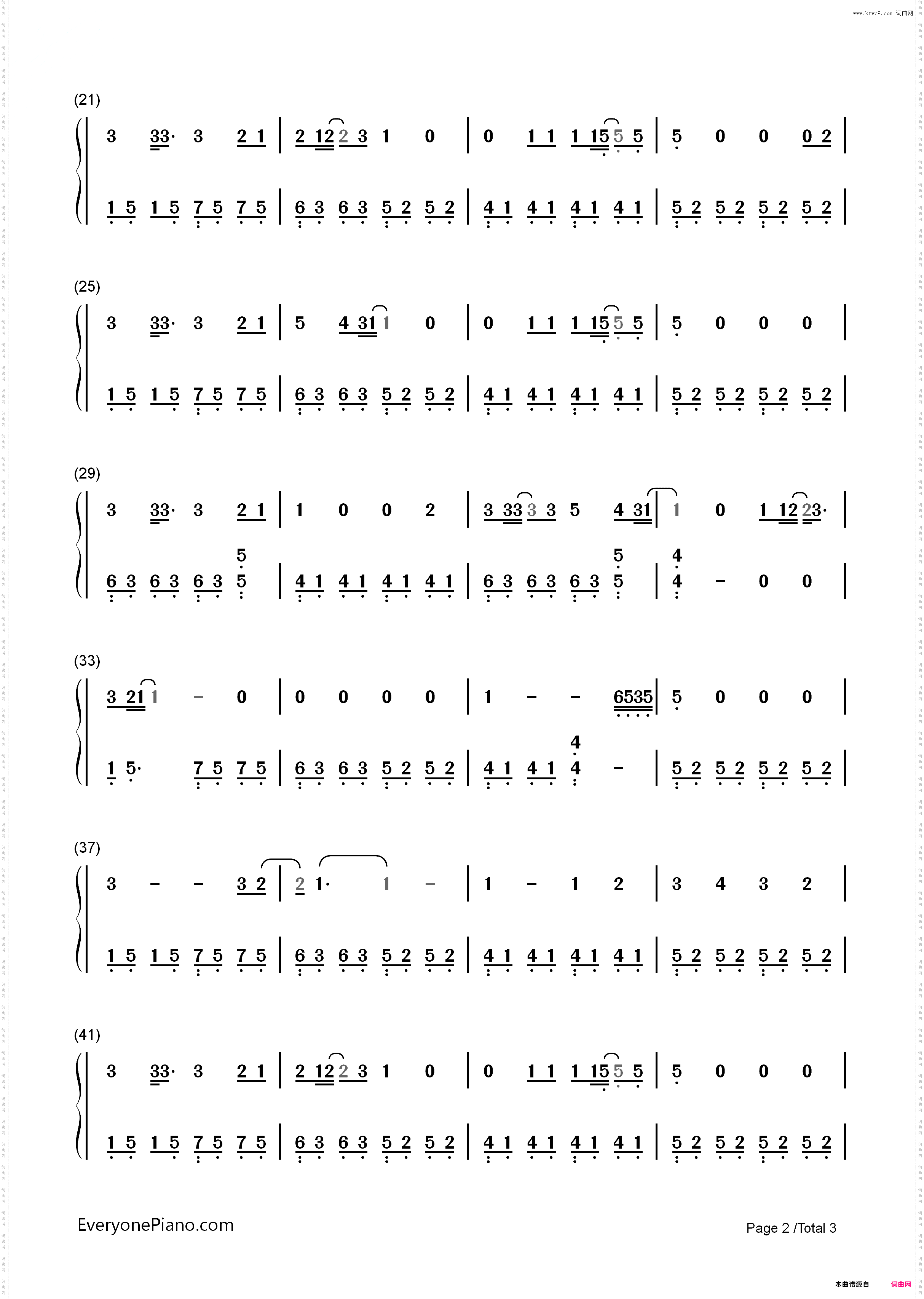 Green Day-Ordinary World_简谱版