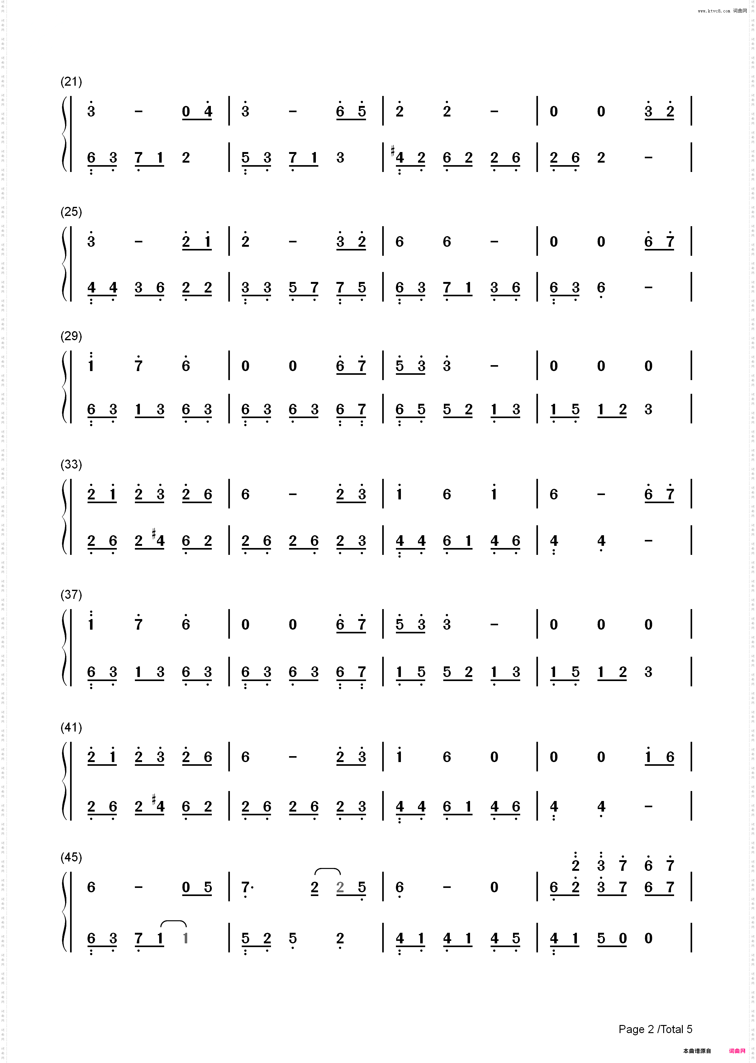 烟雨蒙蒙-《情深深雨濛濛》插曲_简谱版