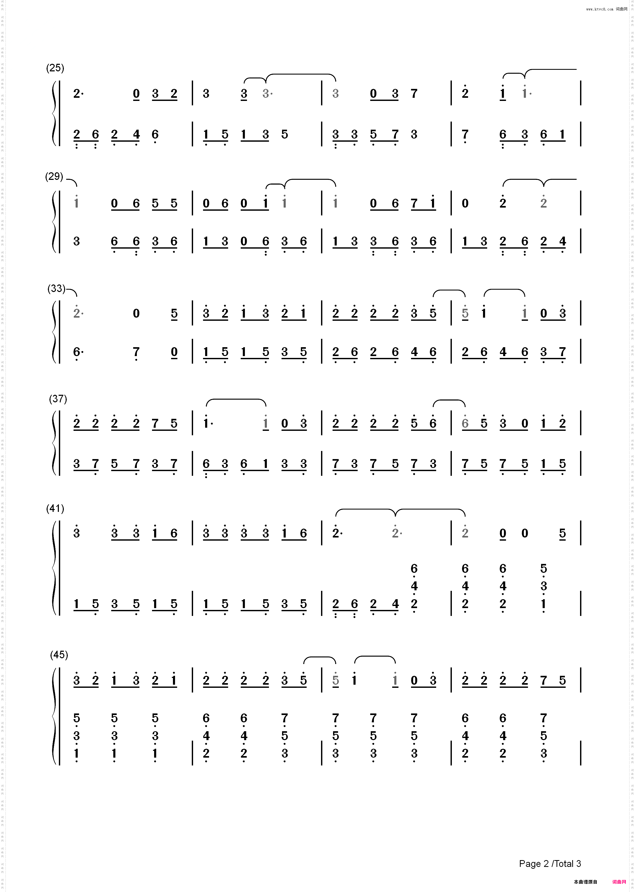 情深深雨蒙蒙-《情深深雨濛濛》OP_简谱版