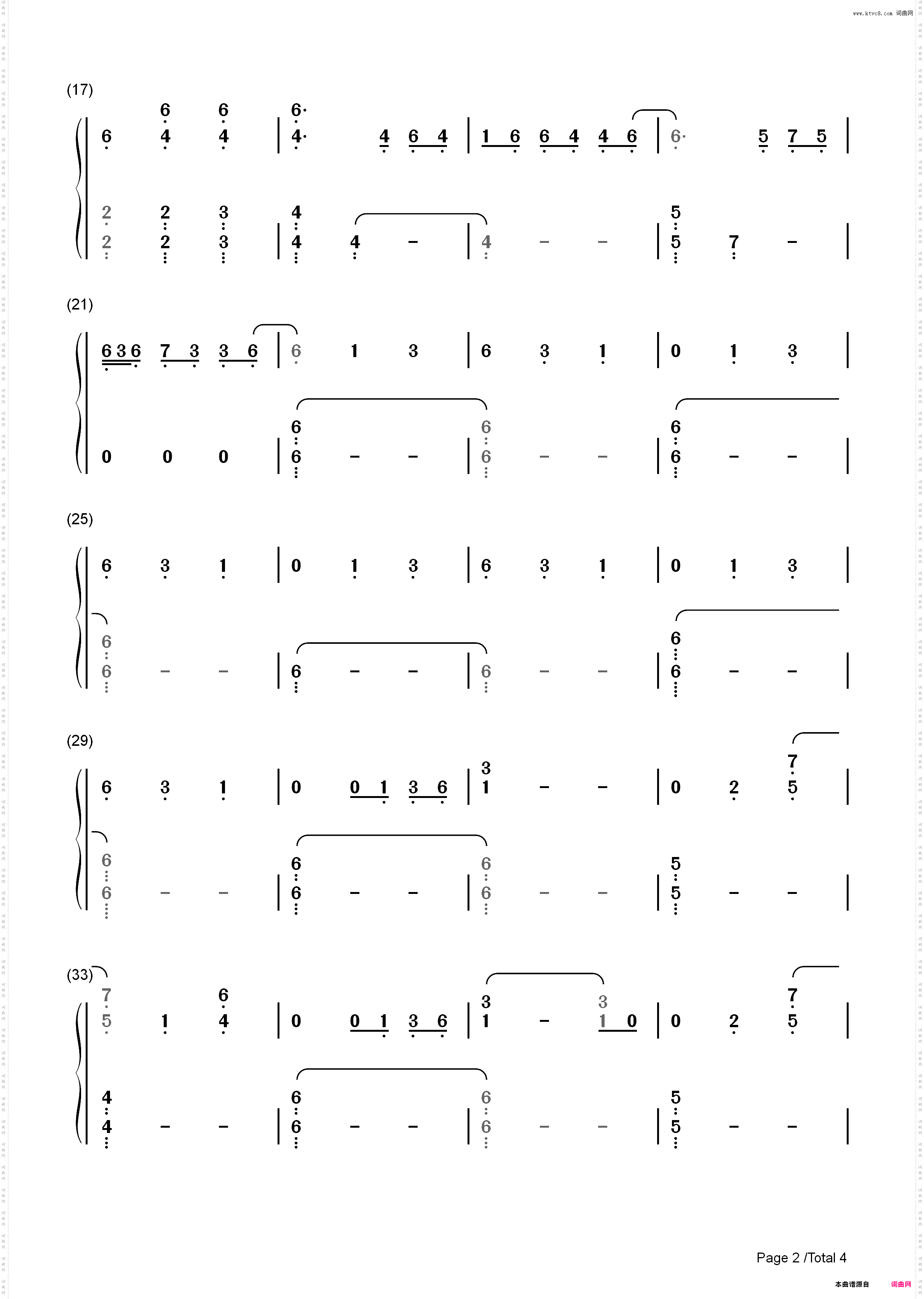 Nothing Else Matters-Metallica_简谱版