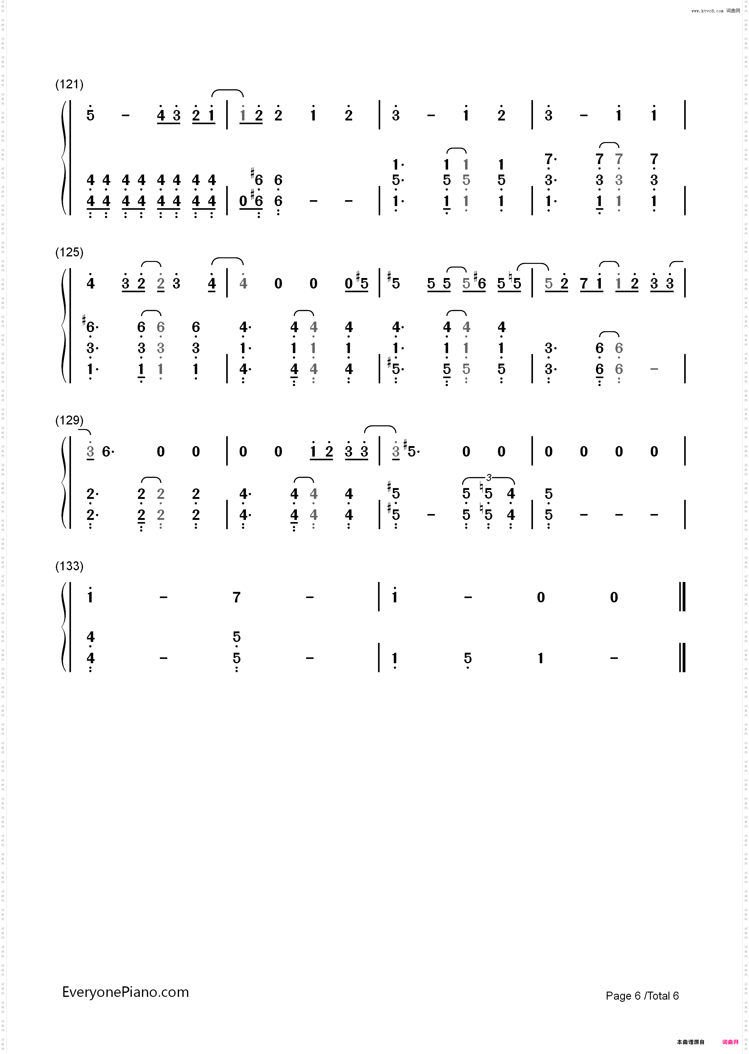 Last Goodbye-乐童音乐家_简谱版