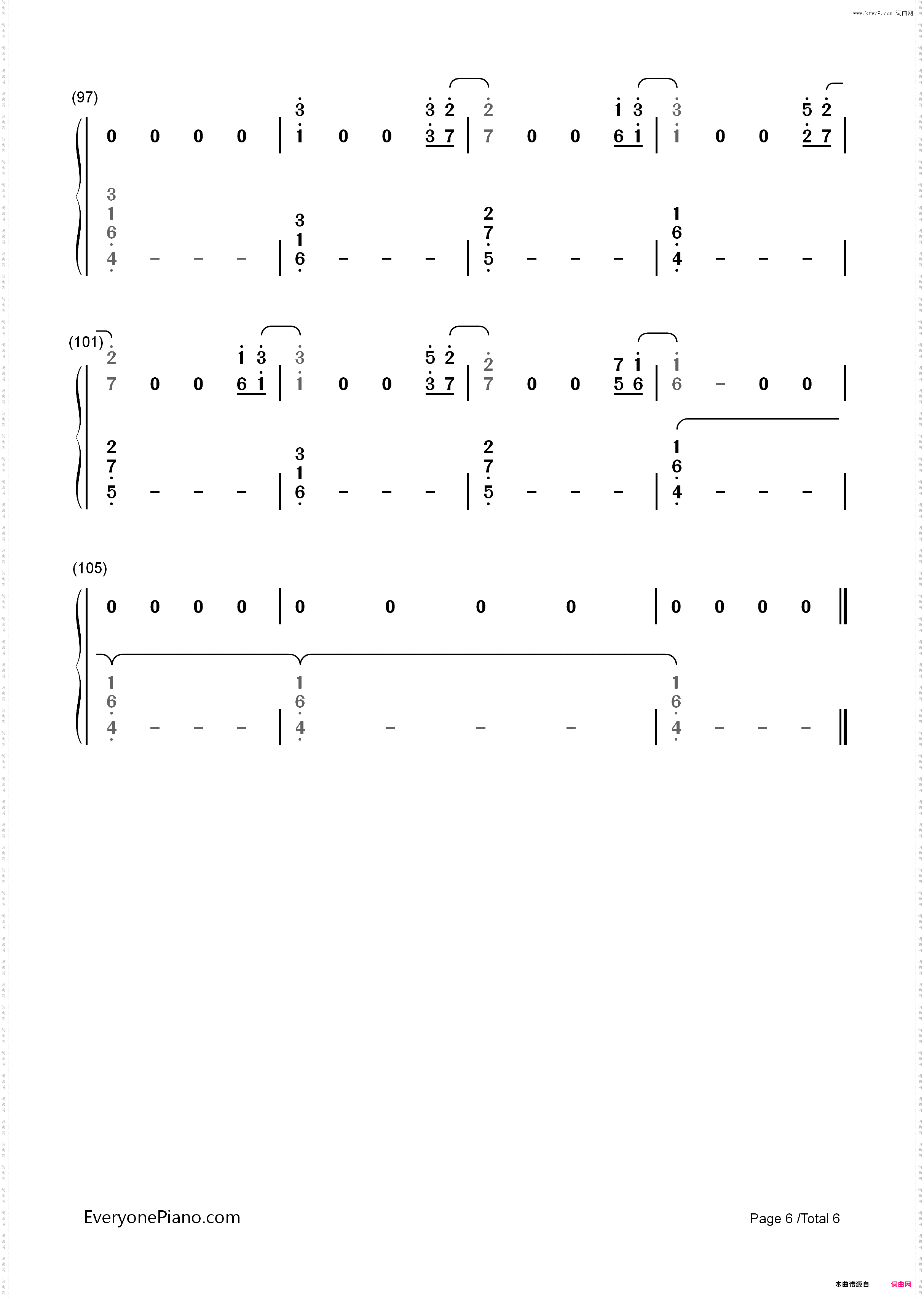 Six Feet Under-Billie Eilish_简谱版