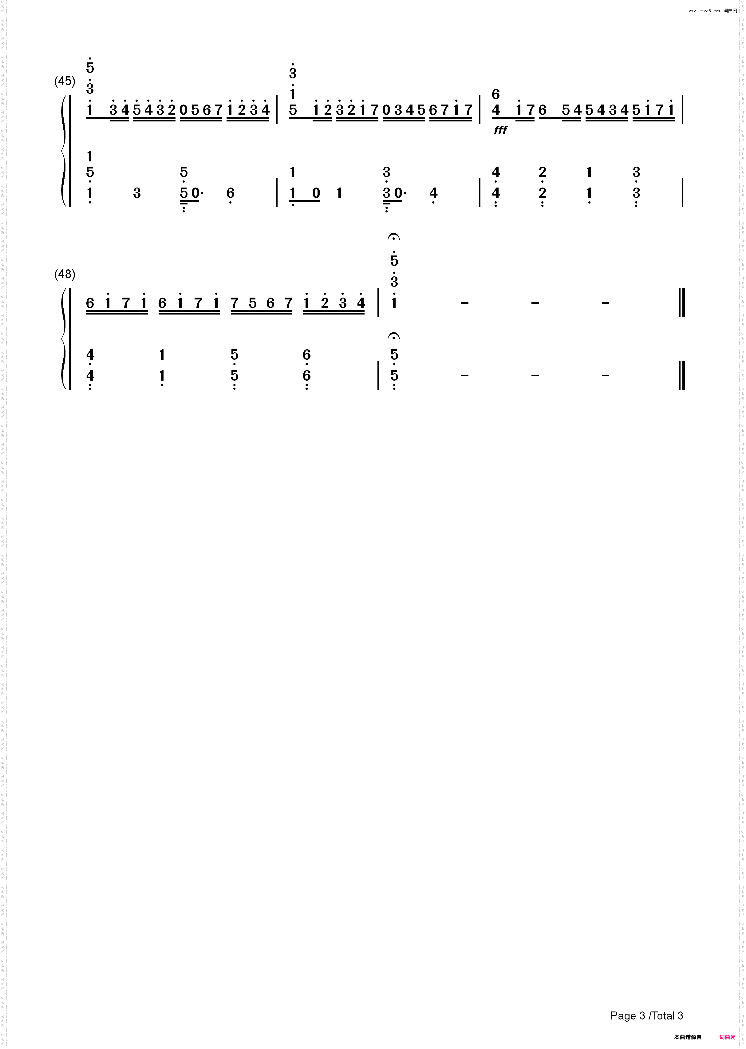 卡农-变奏版-我的野蛮女友插曲_简谱版