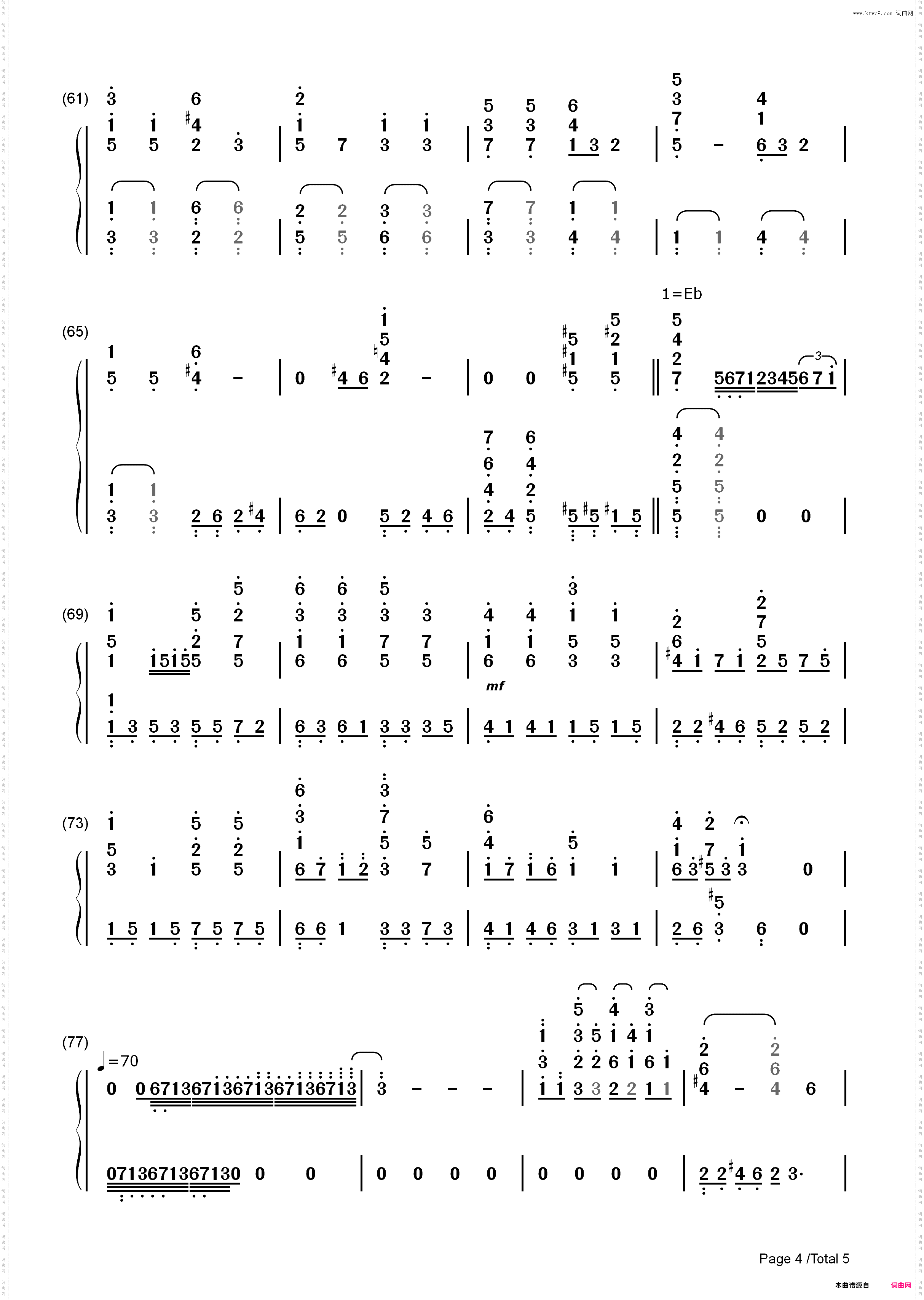 小星星幻想曲-V·K克_简谱版