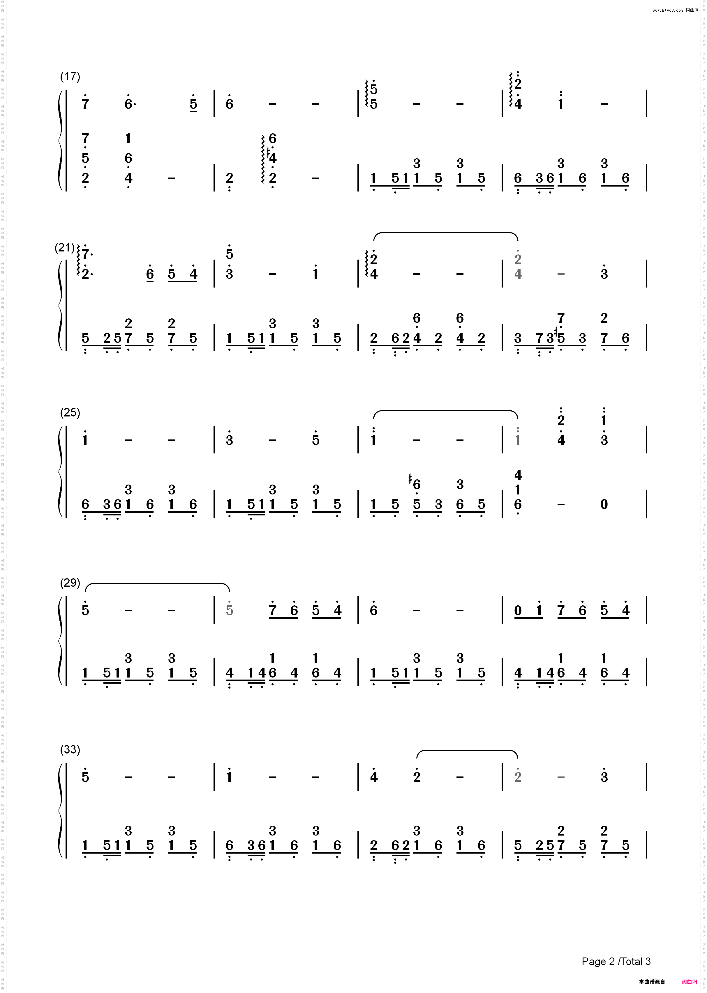 月亮河-完整版-Moon River_简谱版