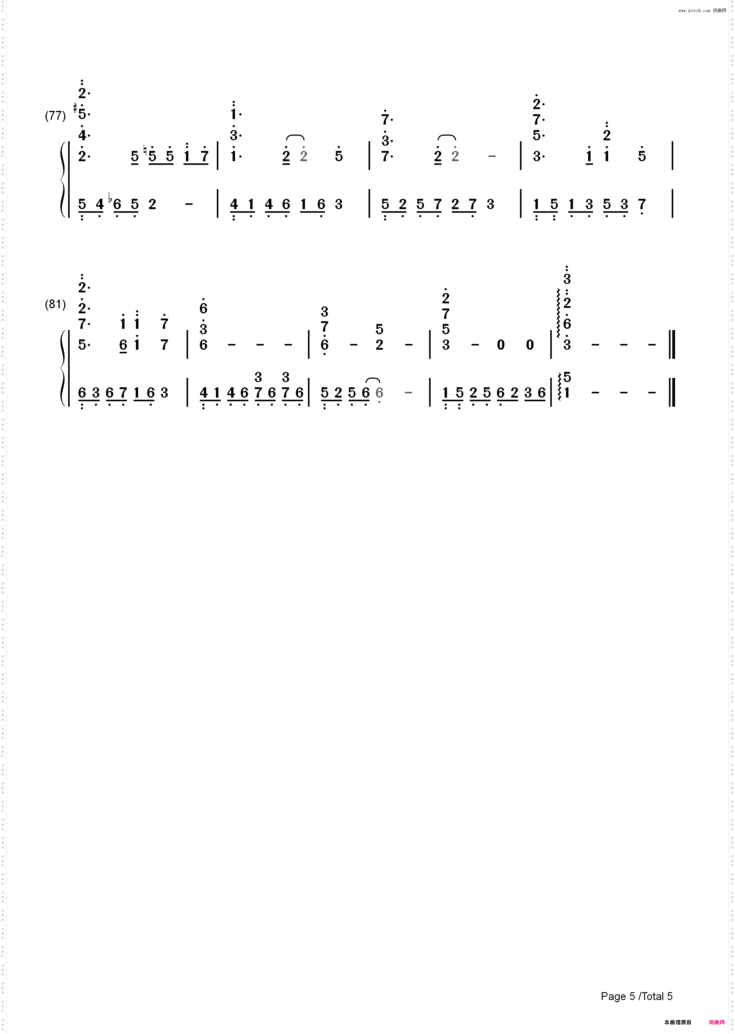 那一天的河川-Day of The River-One Summers Day_简谱版