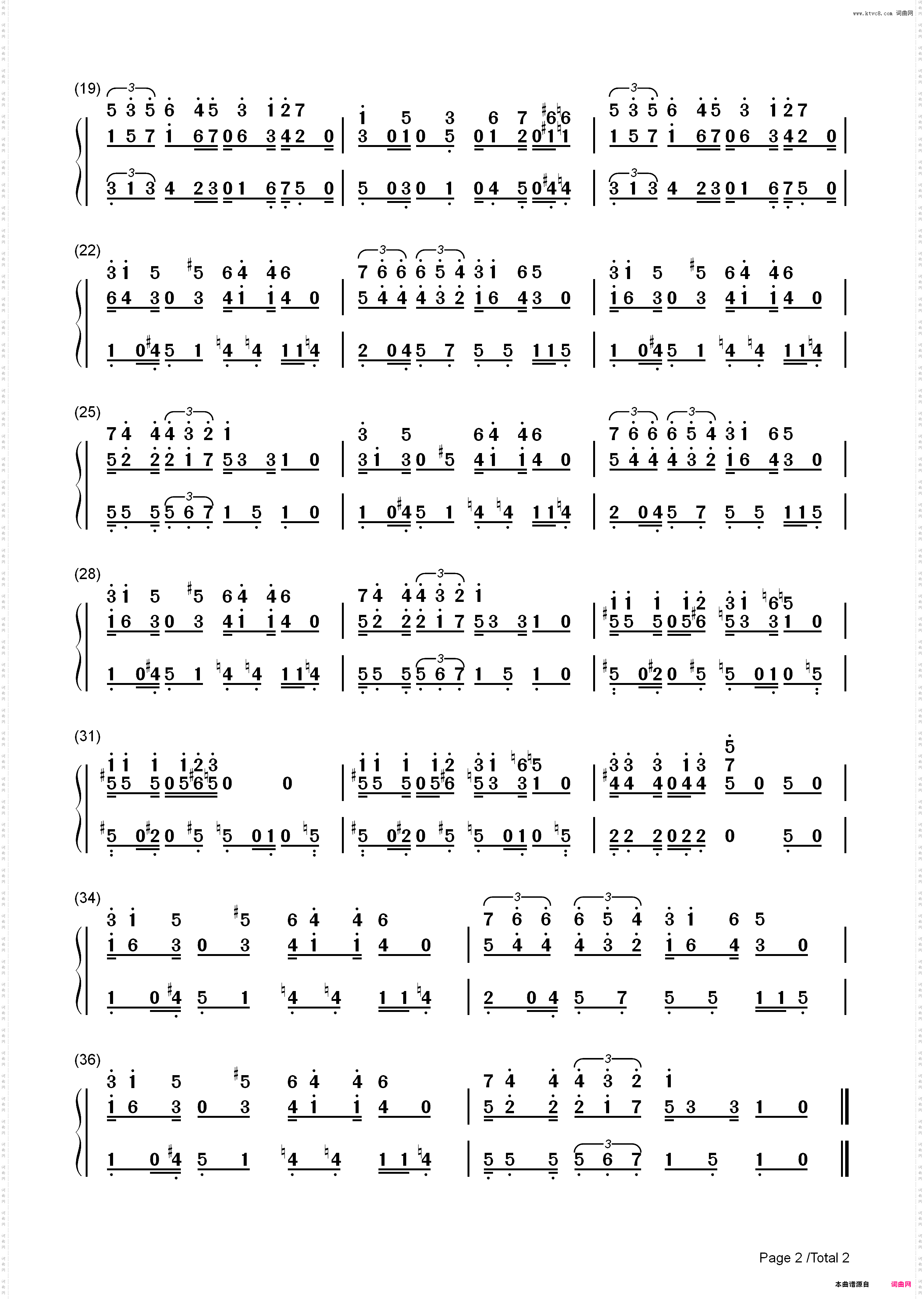 超级玛丽主题曲-The Super Mario_简谱版